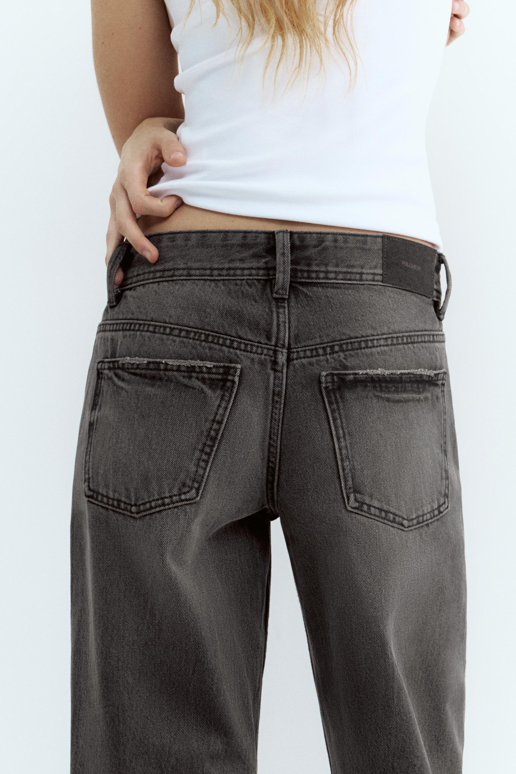 Low-rise straight-leg jeans — Black