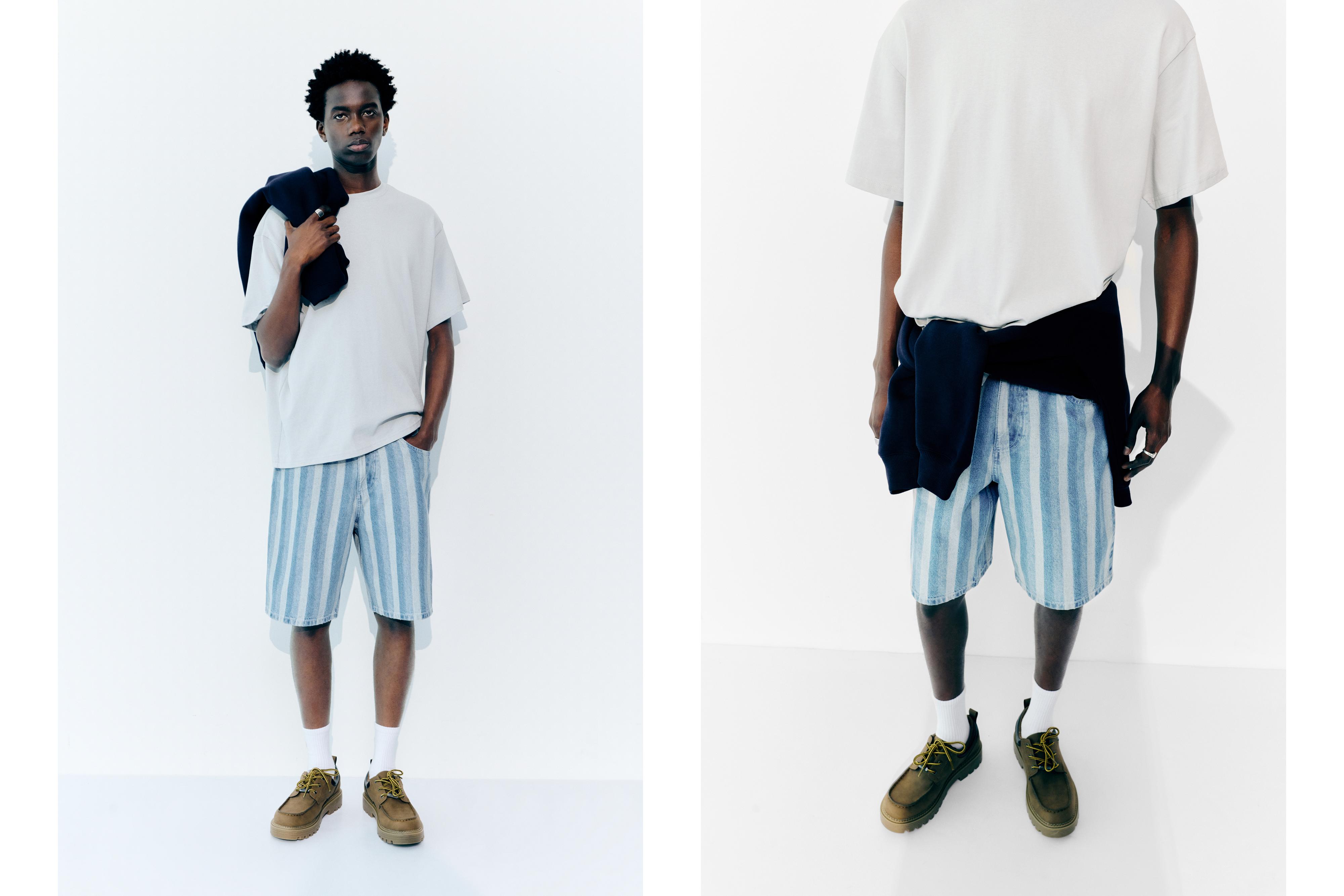 Baggy denim Bermuda shorts — Blue