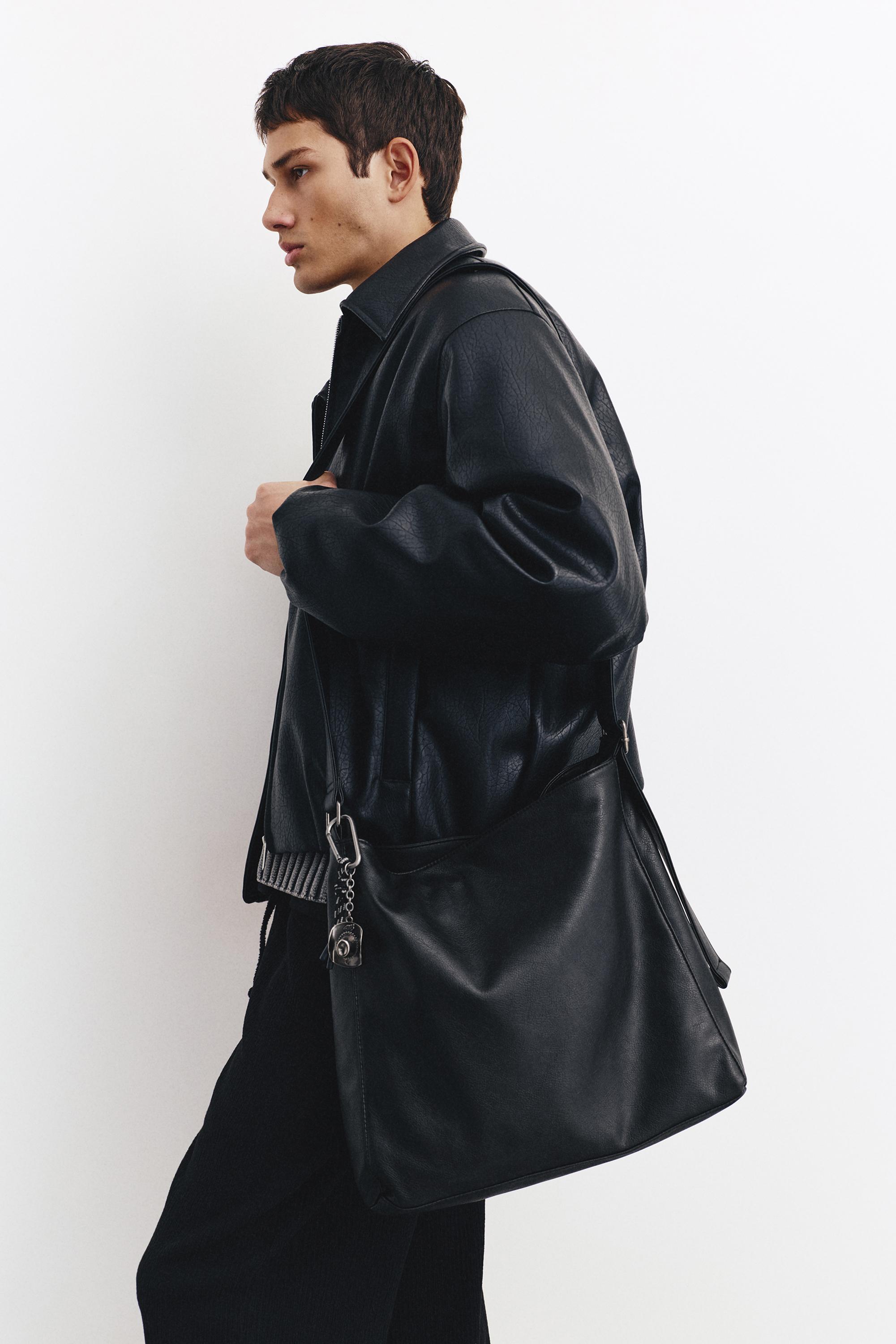 Pull&Bear Homme Noir Sac Cabas Ornement Moyen