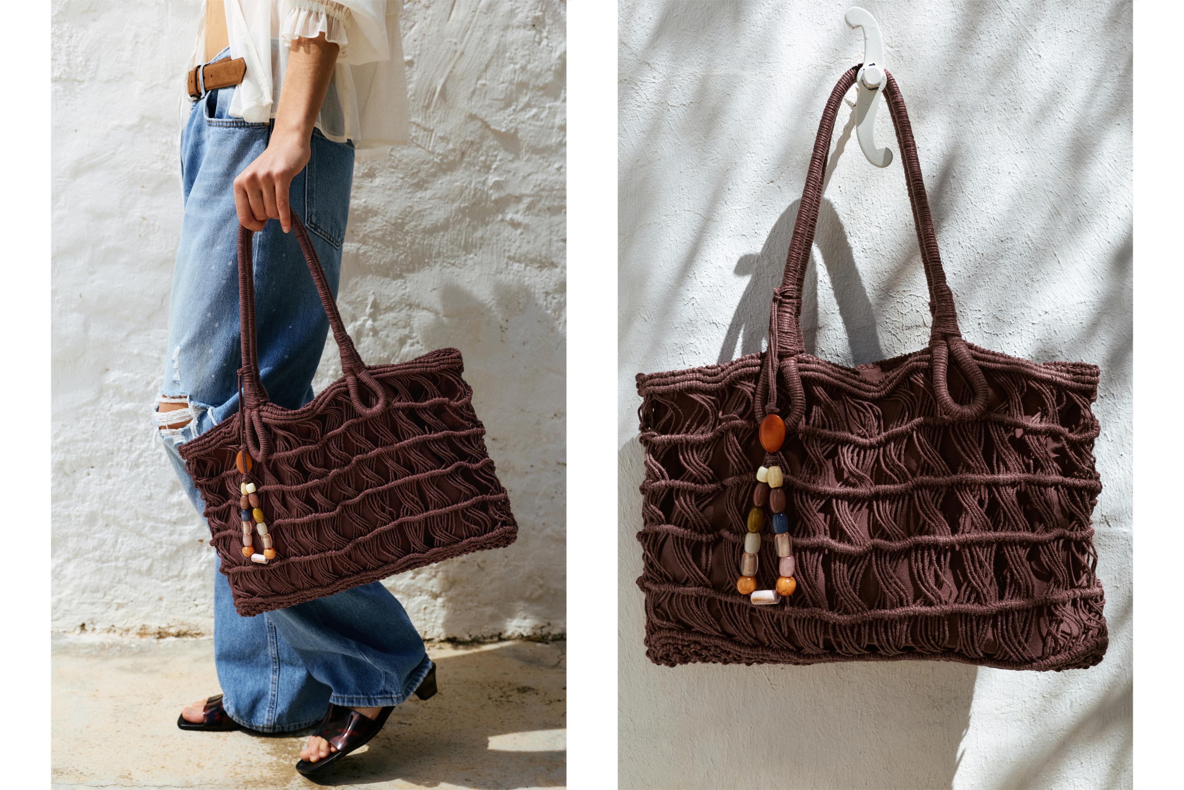 Embellished tote bag — Brown
