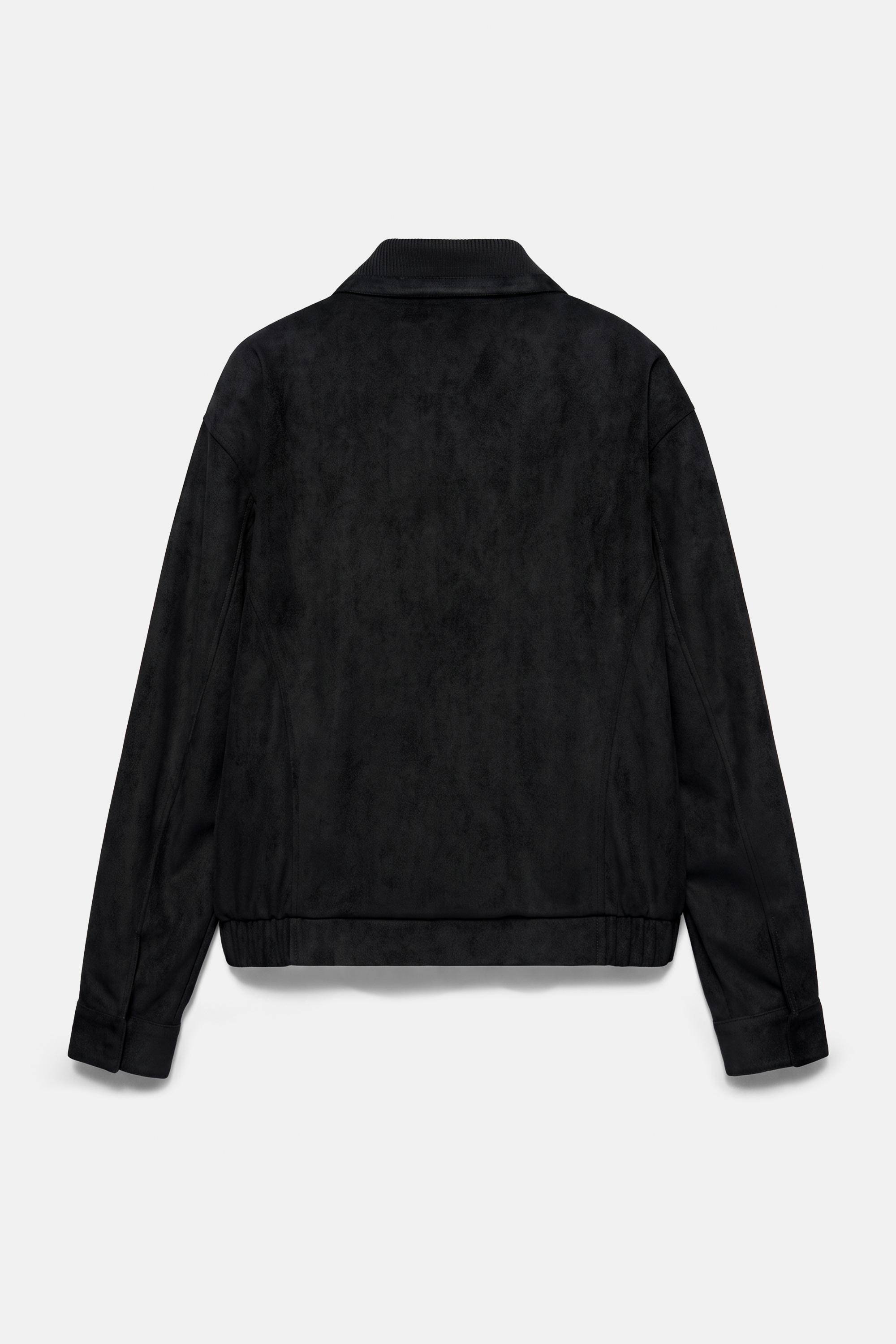 Faux suede jacket — Black