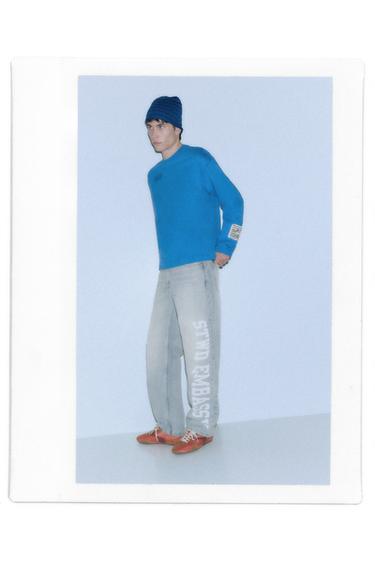 Printed baggy jeans — Pale indigo 1