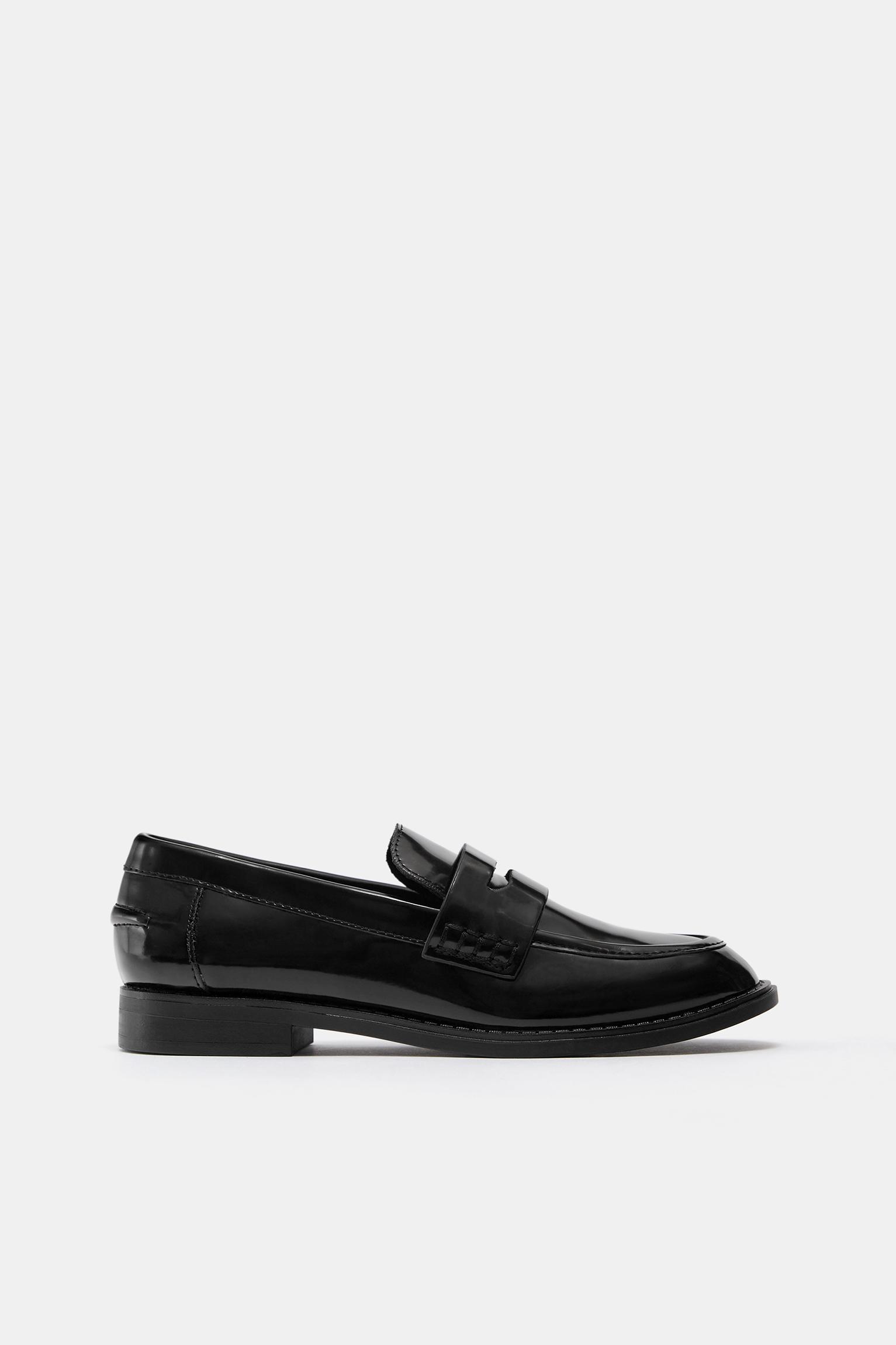 Faux patent loafers — Black