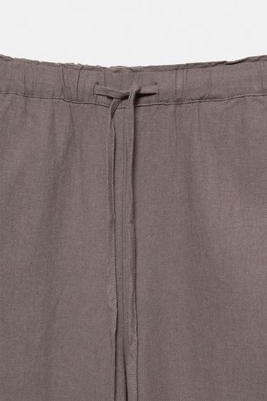 Elasticated waist culottes — Pale brown 3