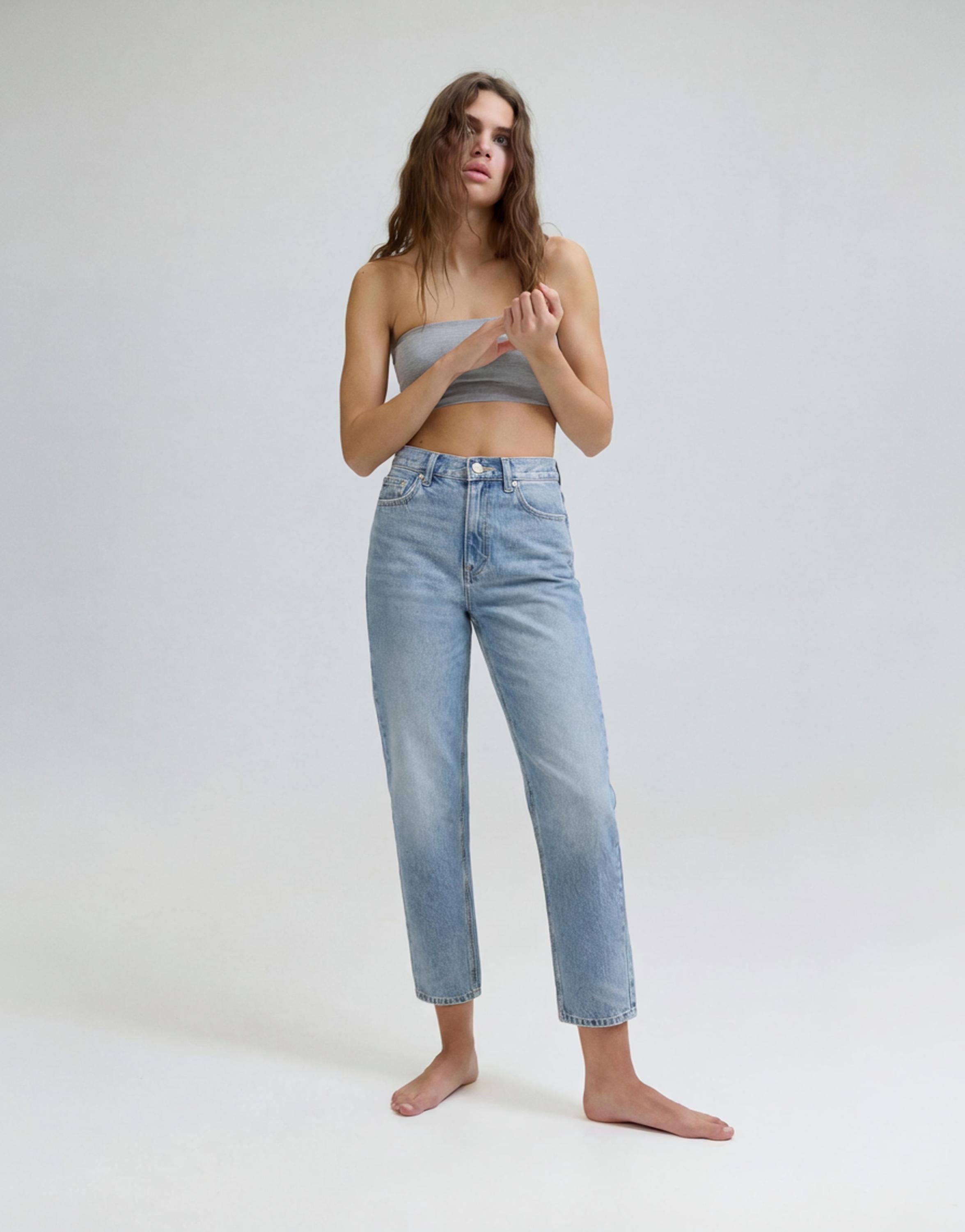 High-waist mom jeans — Blue