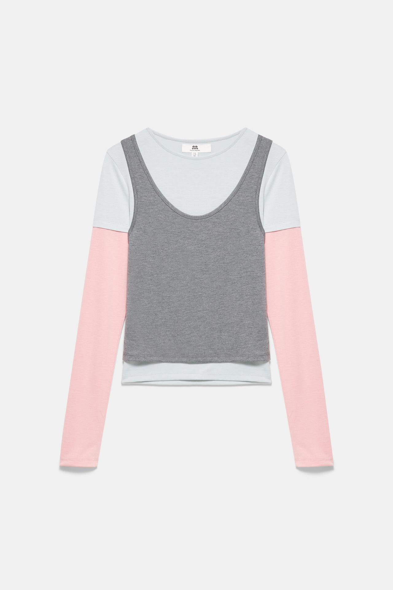 Triple-layer T-shirt — Grey marl