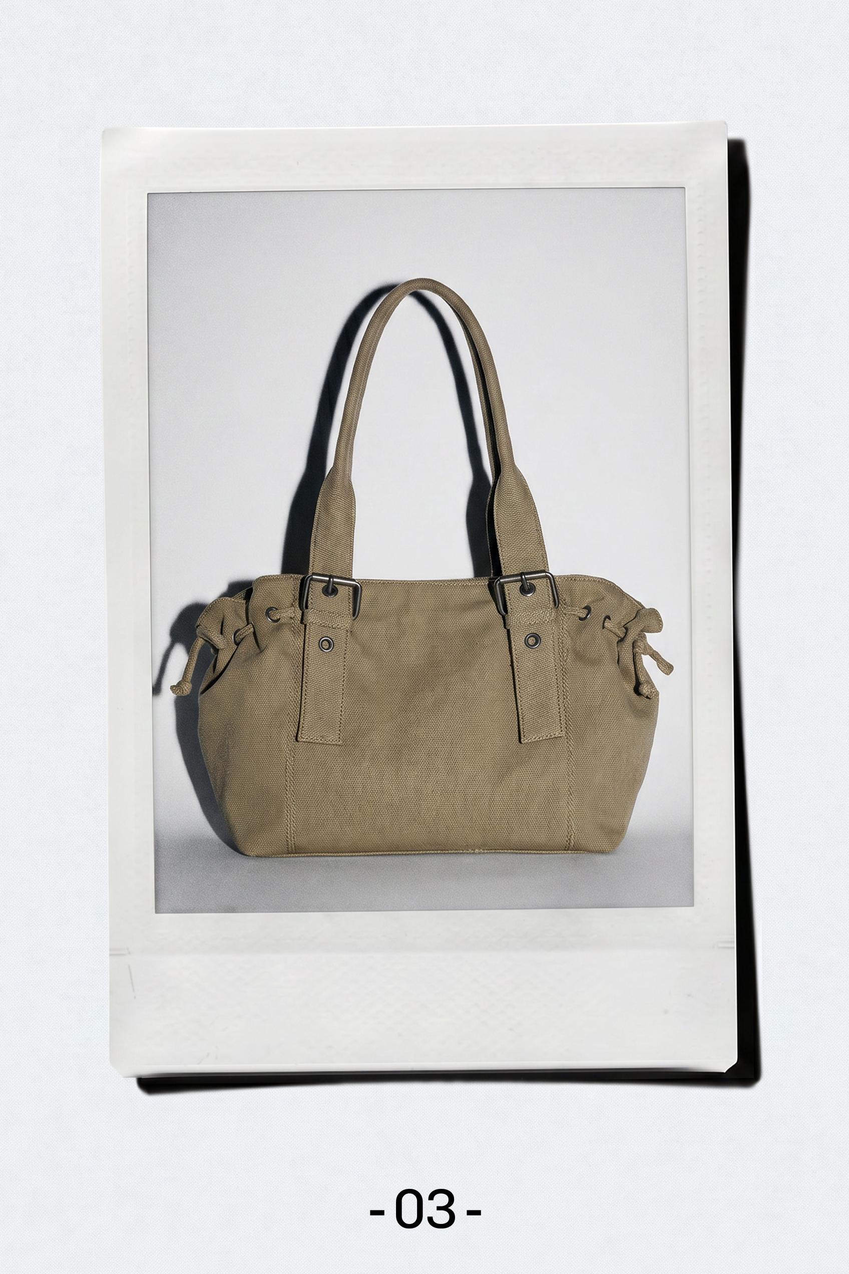 Buckle shopper bag — Camel