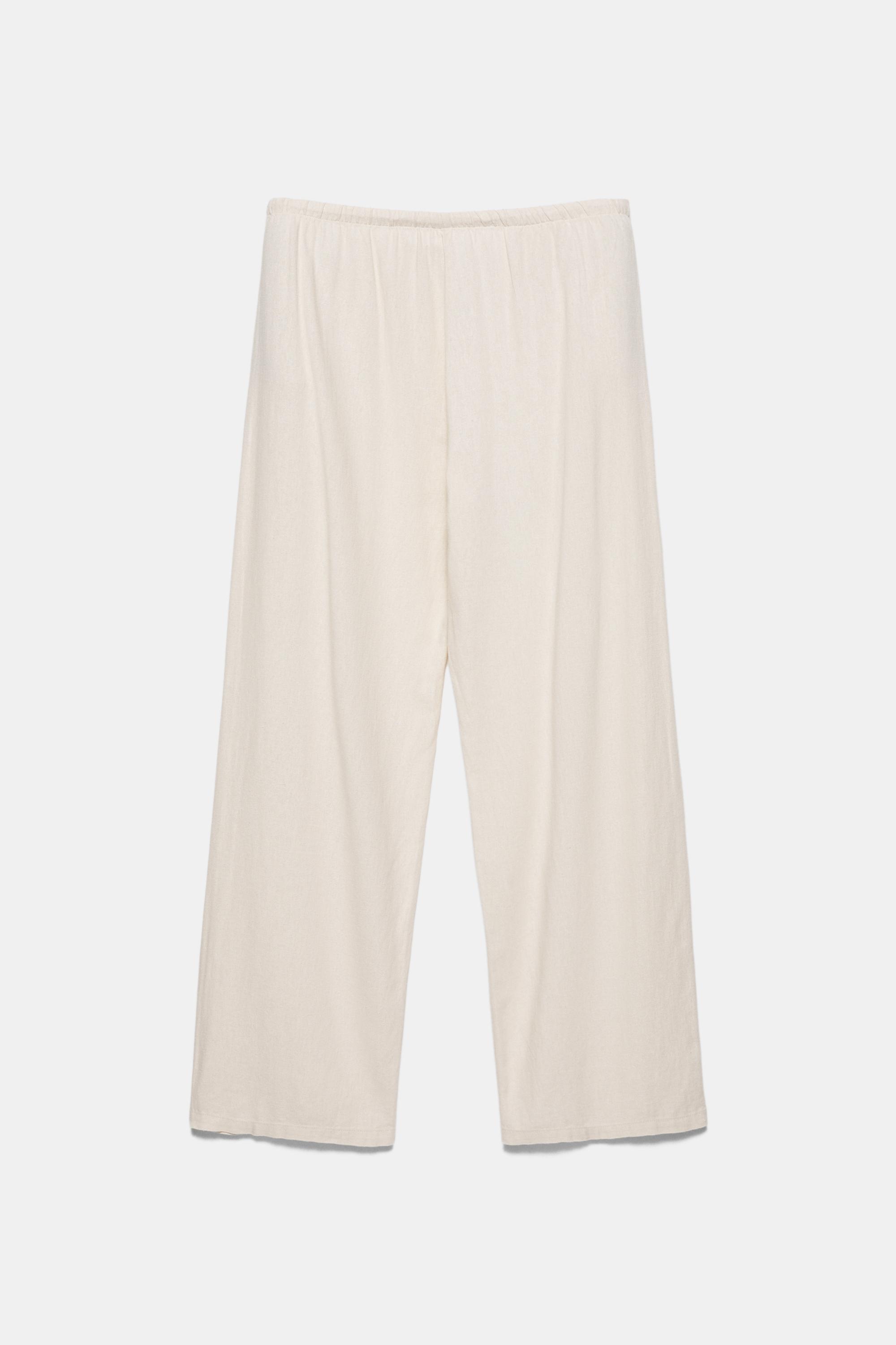 Linen blend joggers — Sand