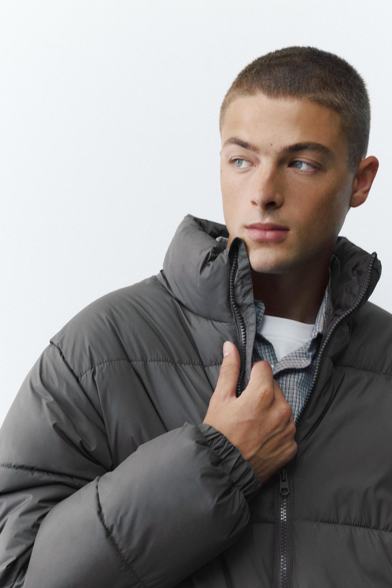 High neck puffer jacket — Anthracite grey