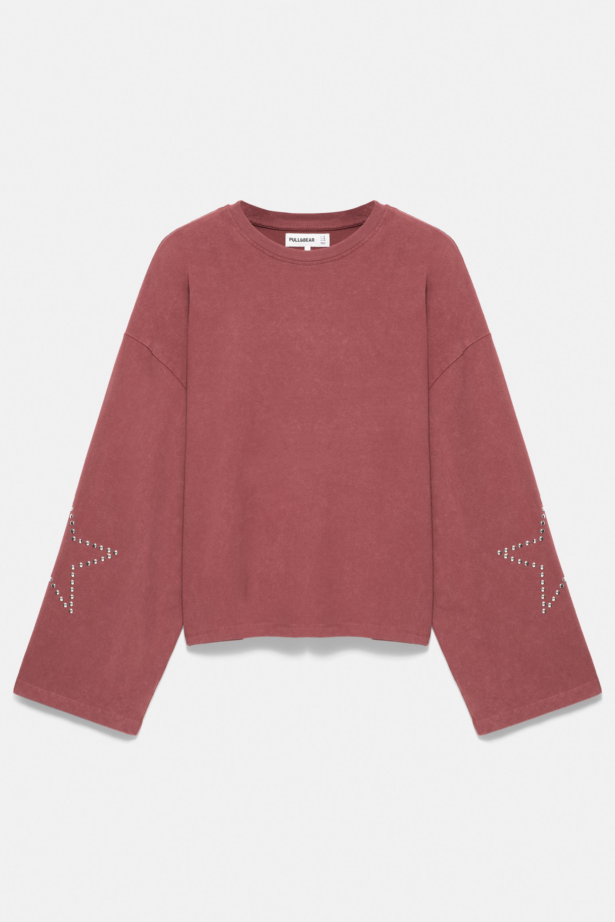 Stud star long sleeve T-shirt — Maroon