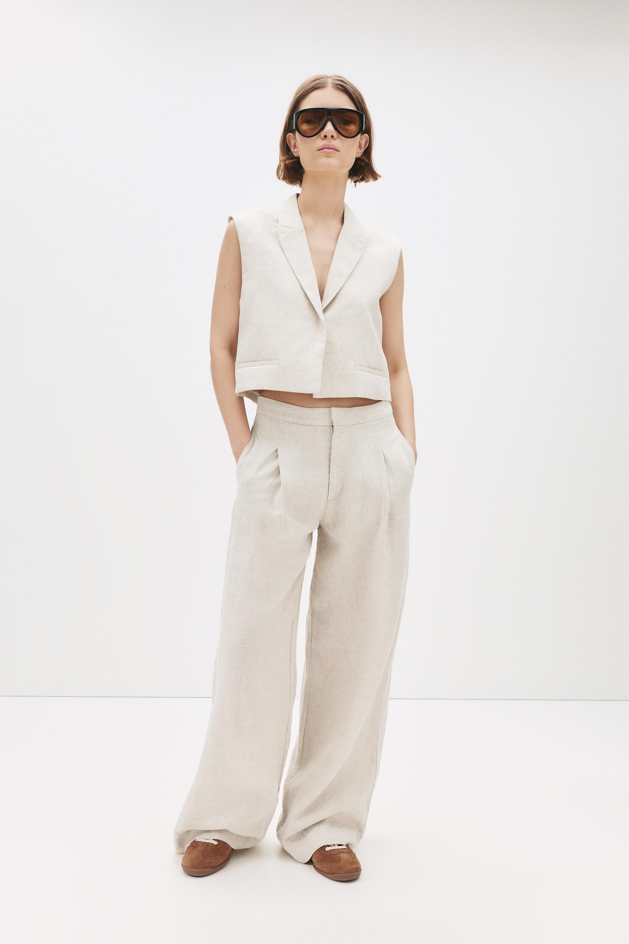 Bundfaltenhose Aus 100 % Leinen