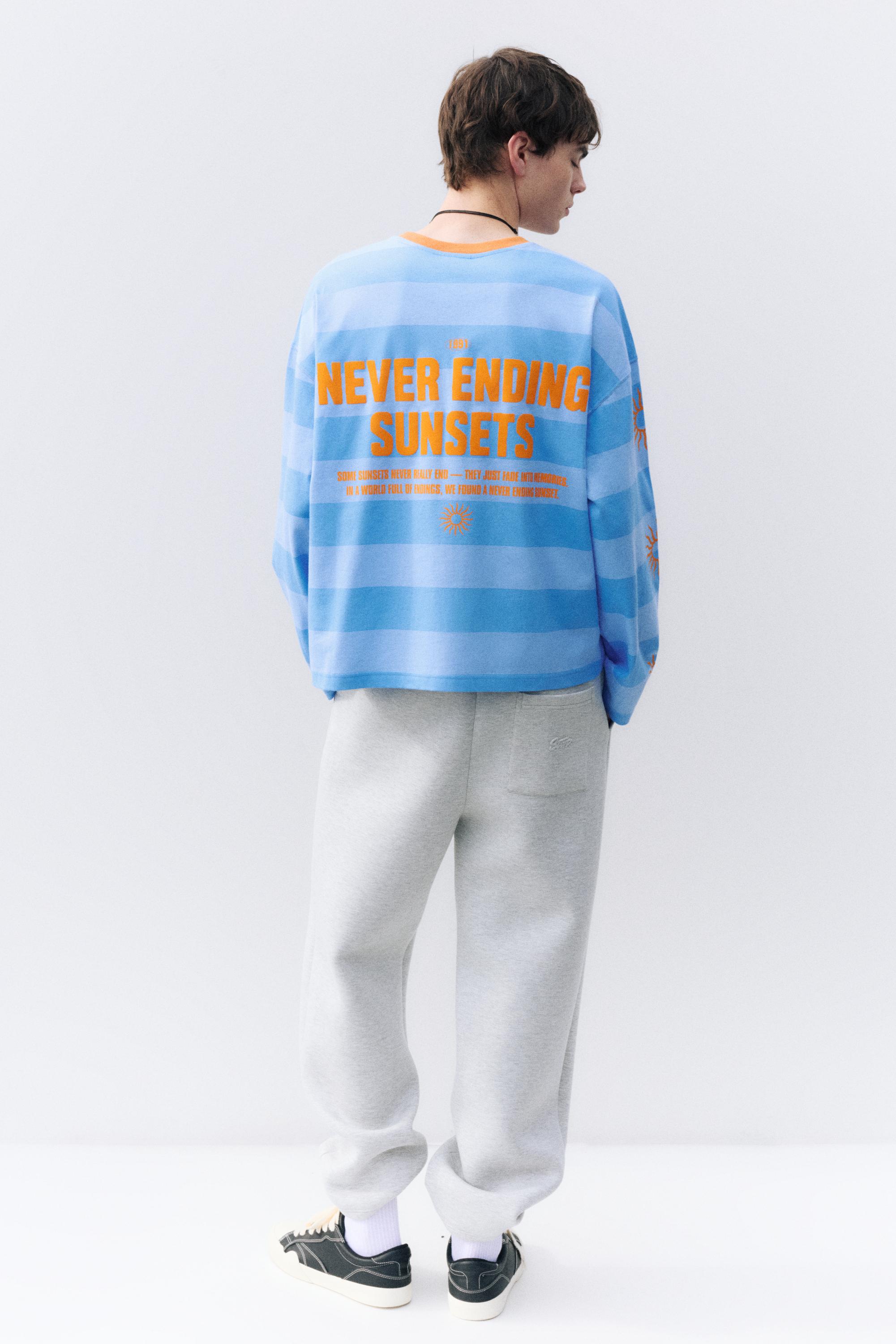 STWD striped boxy T-shirt — Deep blue