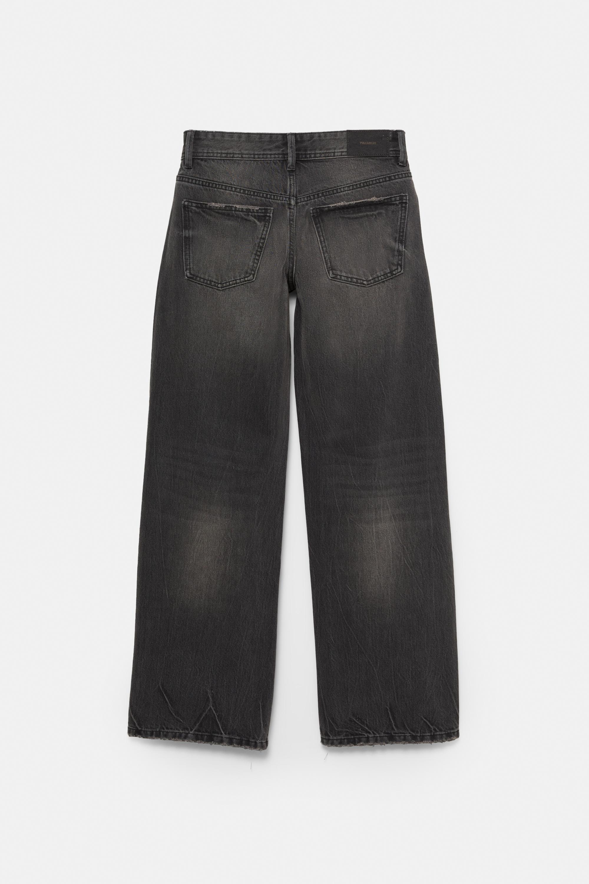 Low-rise straight-leg jeans — Black