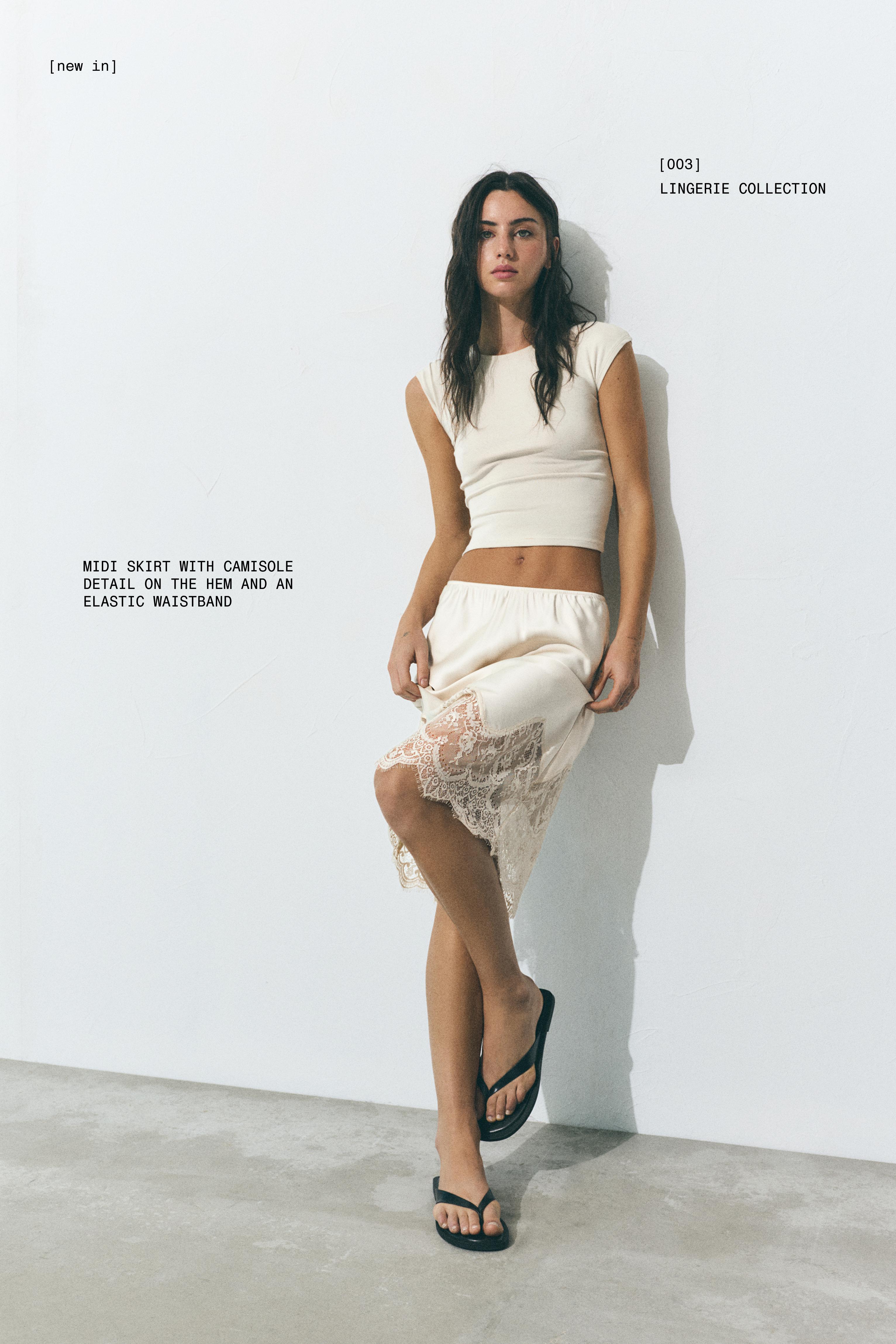 Dantel detaylı midi etek - Görsel 37