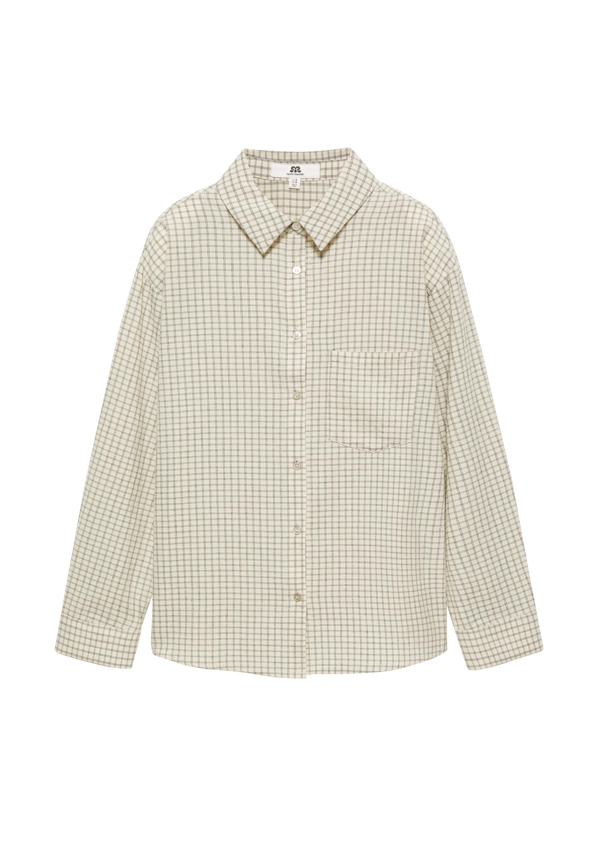 Check shirt with pocket — Vanilla