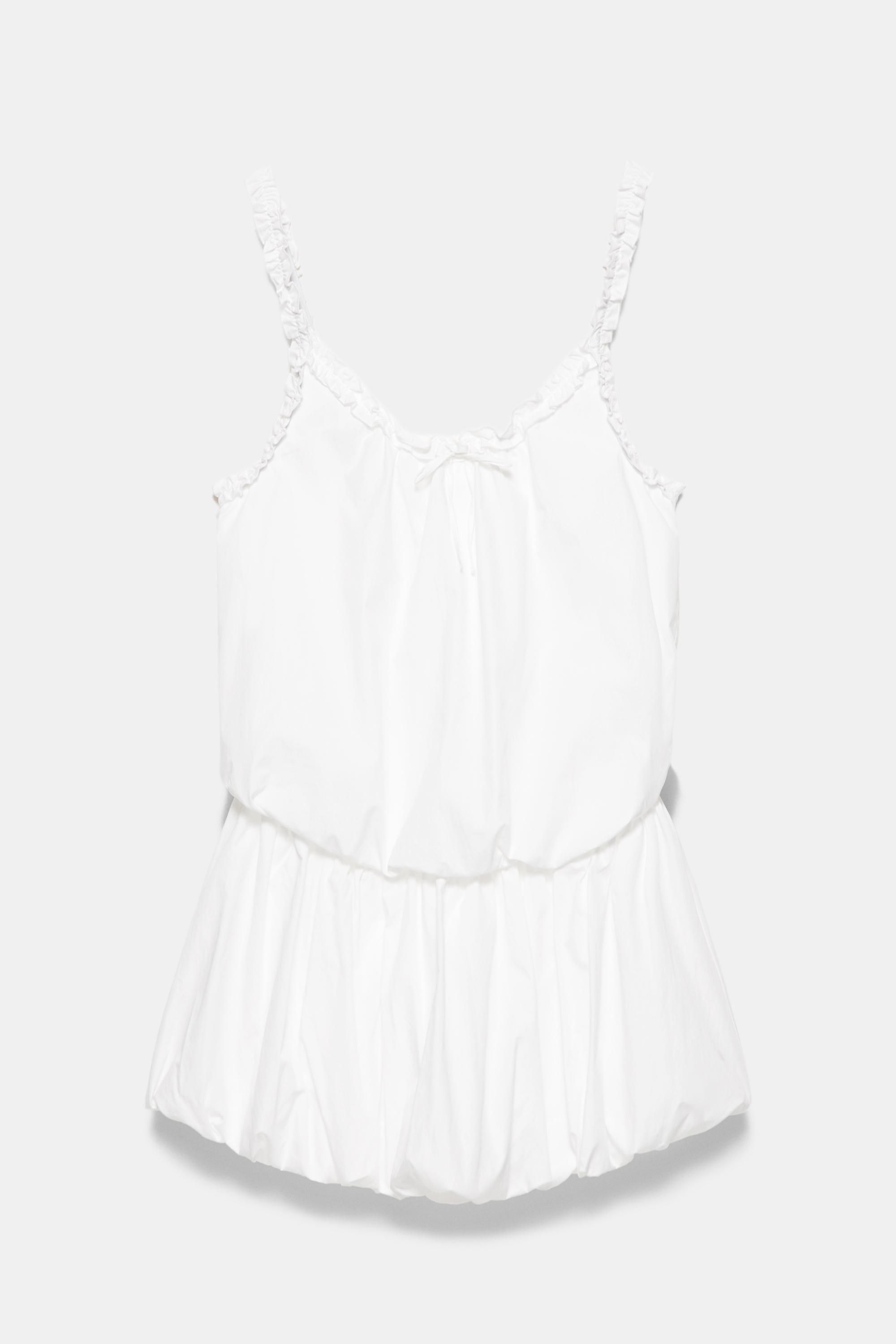 Kısa balon beyaz elbise - Görsel 5