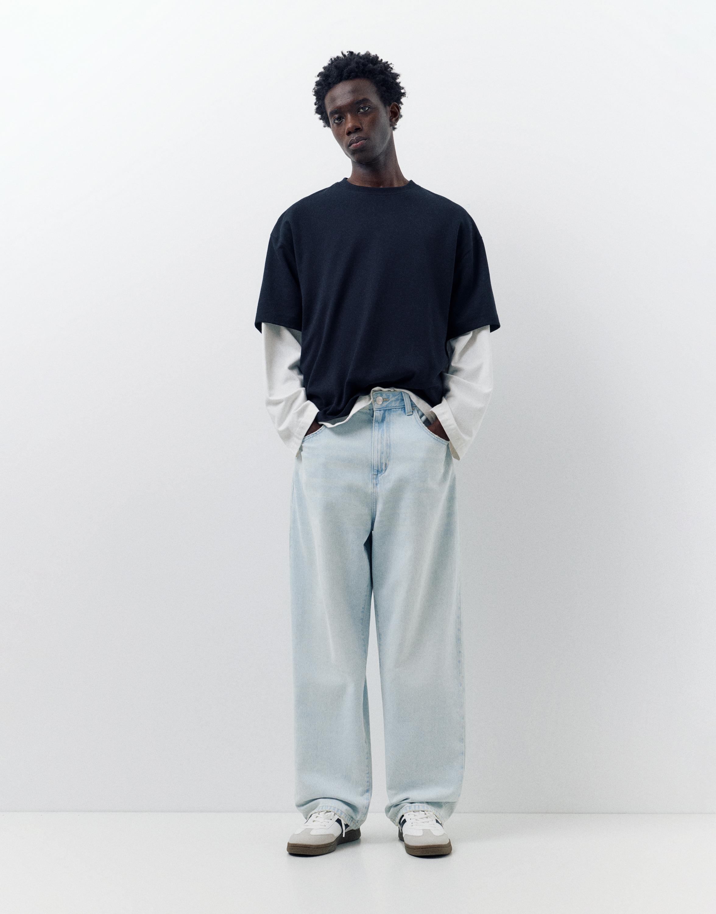 Relaxed fit baggy jeans — Pale blue
