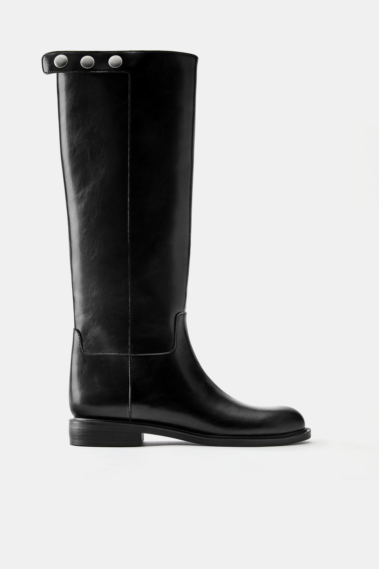 Studded high boots — Black