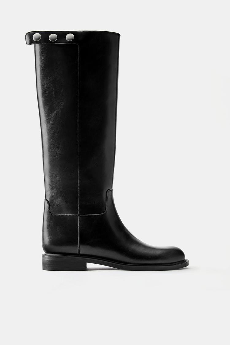 Studded high boots — Black