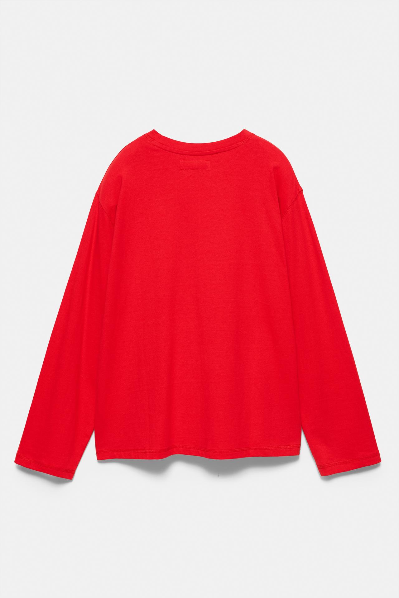 Oversize long sleeve T-shirt — Red
