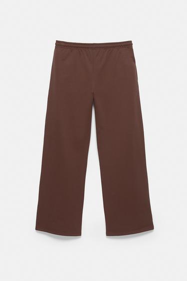 Wide-leg jogger trousers — Brown 7