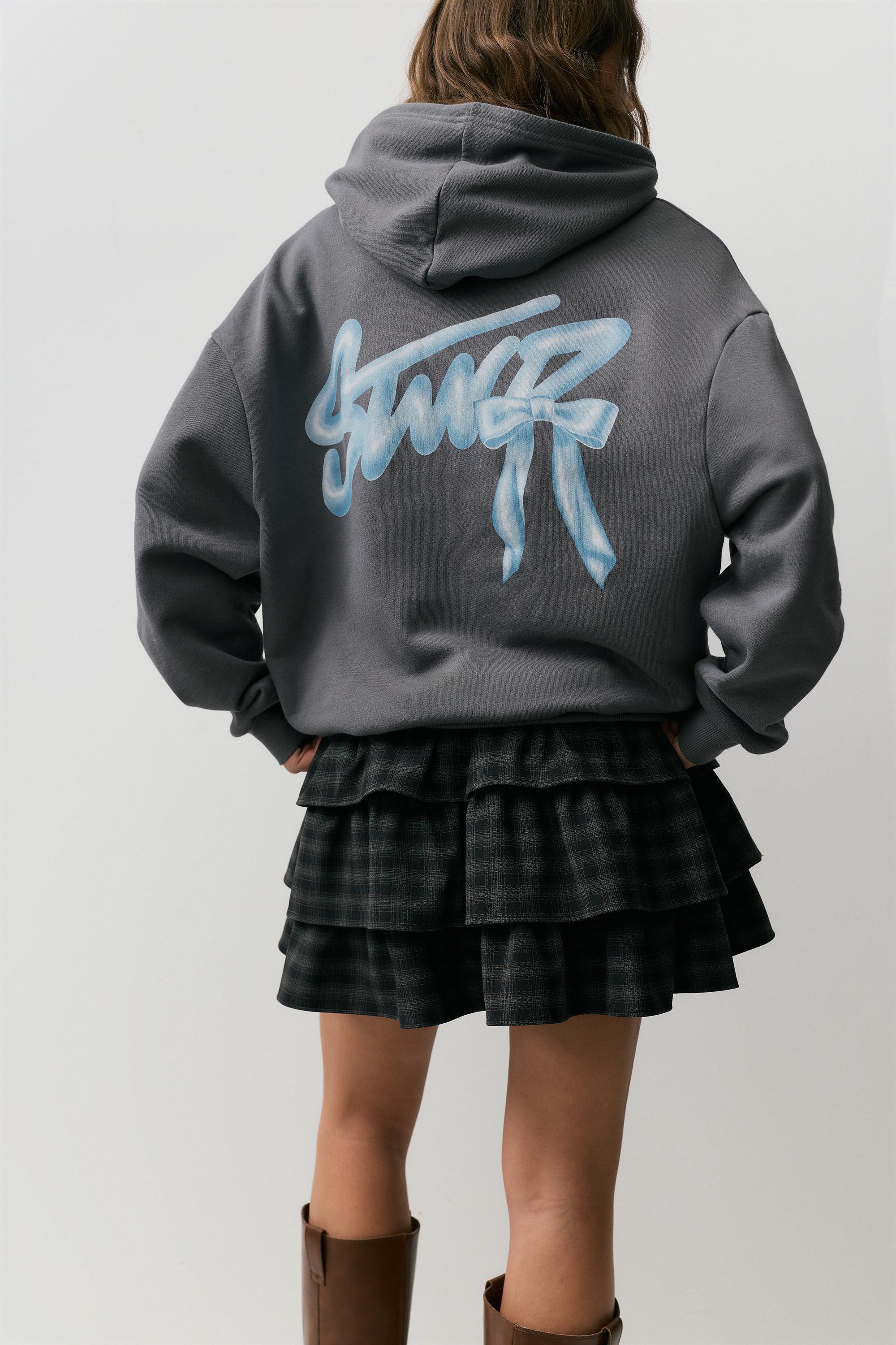 STWD bow hoodie — Anthracite grey