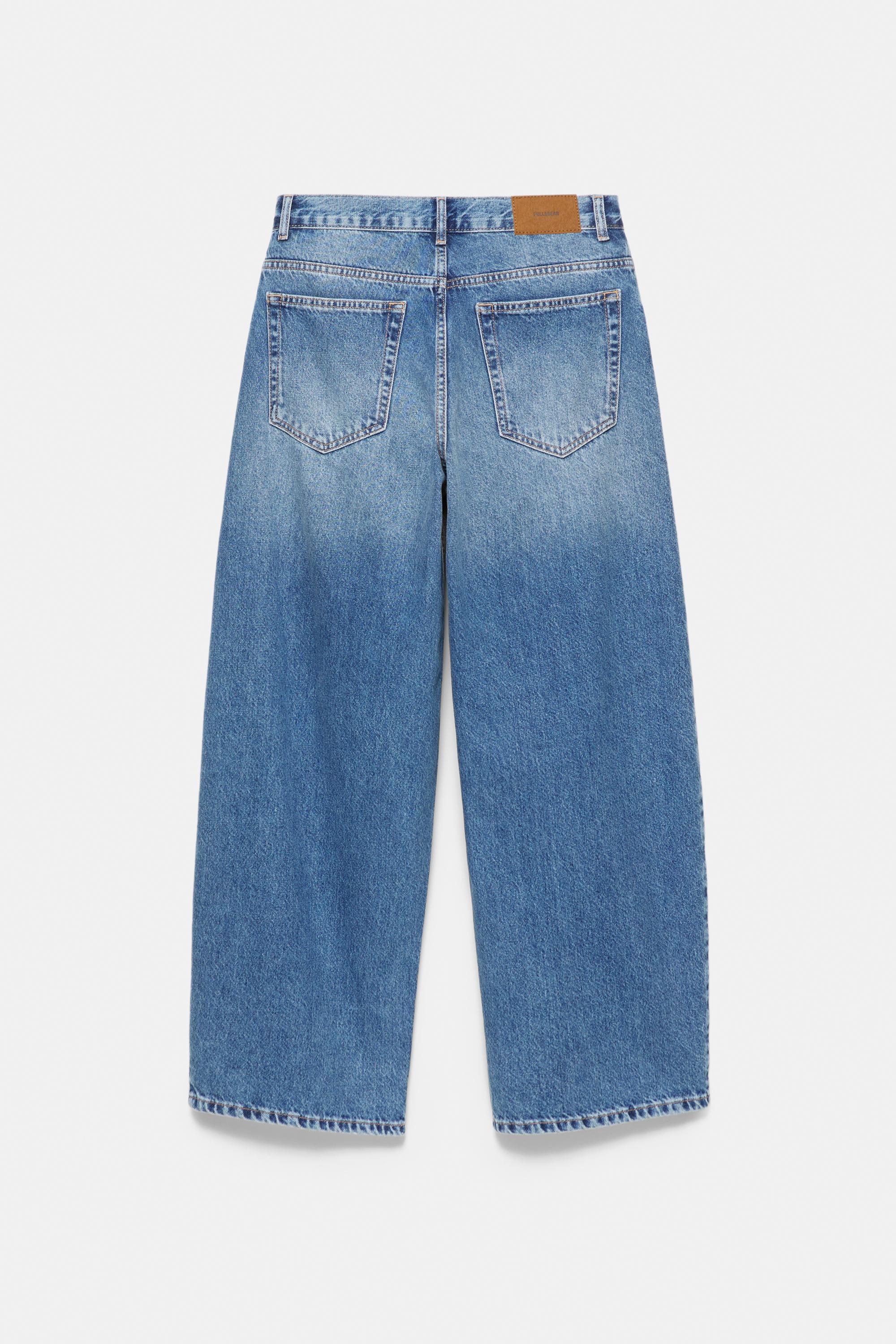 Pleated balloon-fit baggy jeans — Dark blue