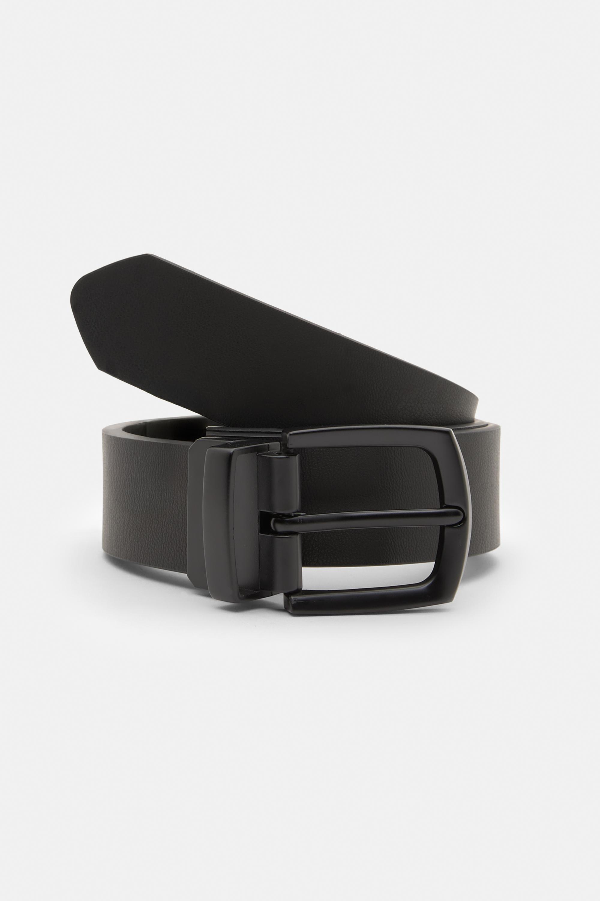 Reversible leather effect belt — Black