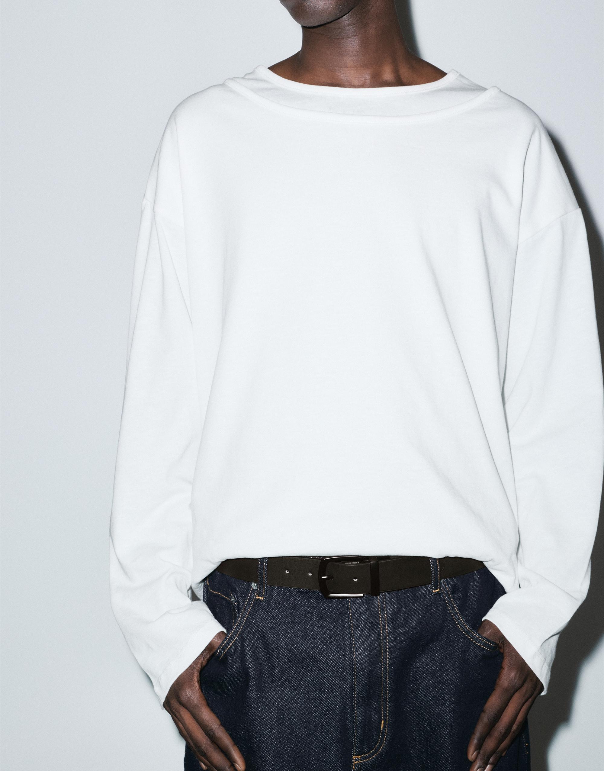 Reversible leather effect belt — Black