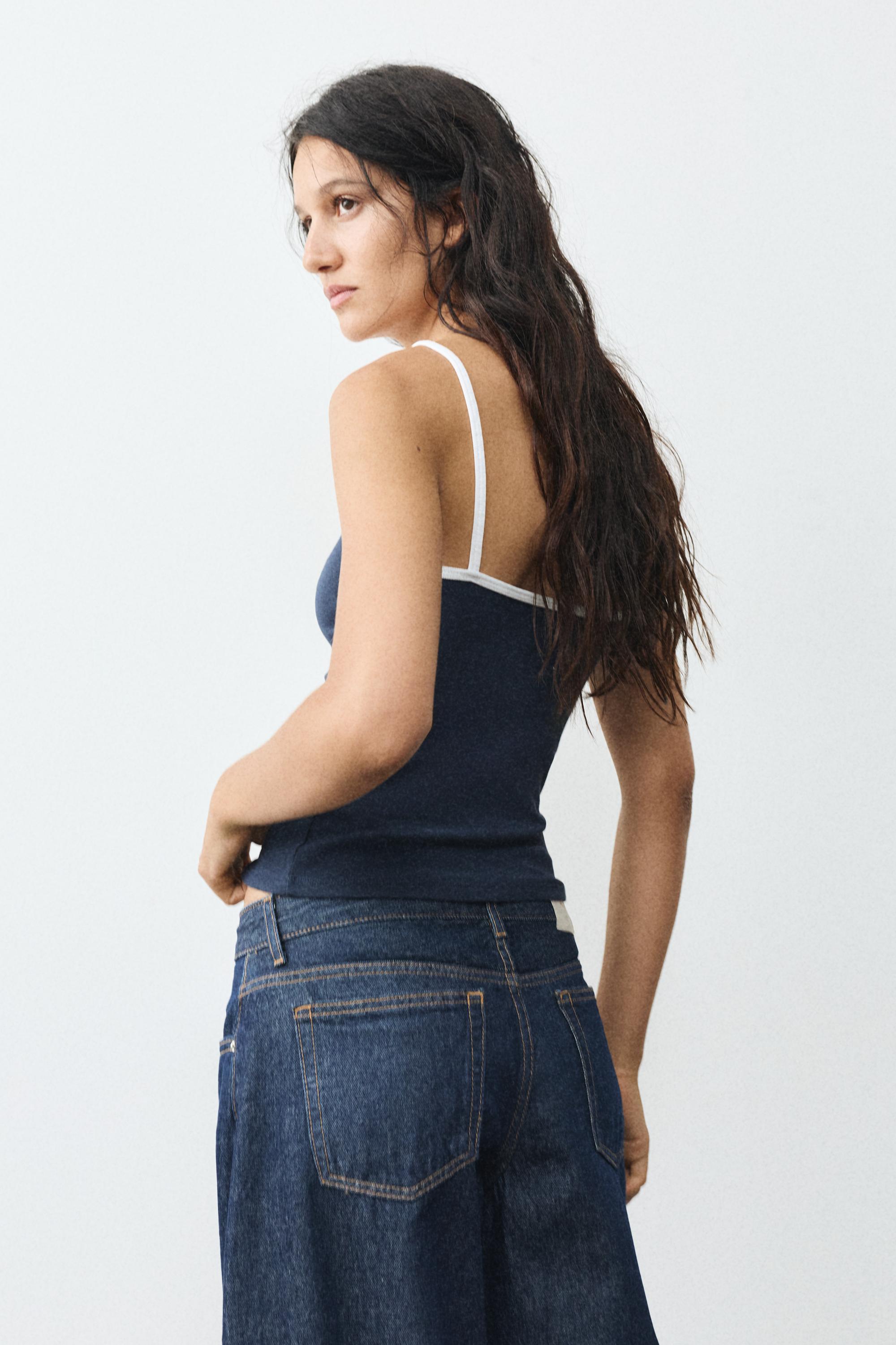 Thin strap top — Navy
