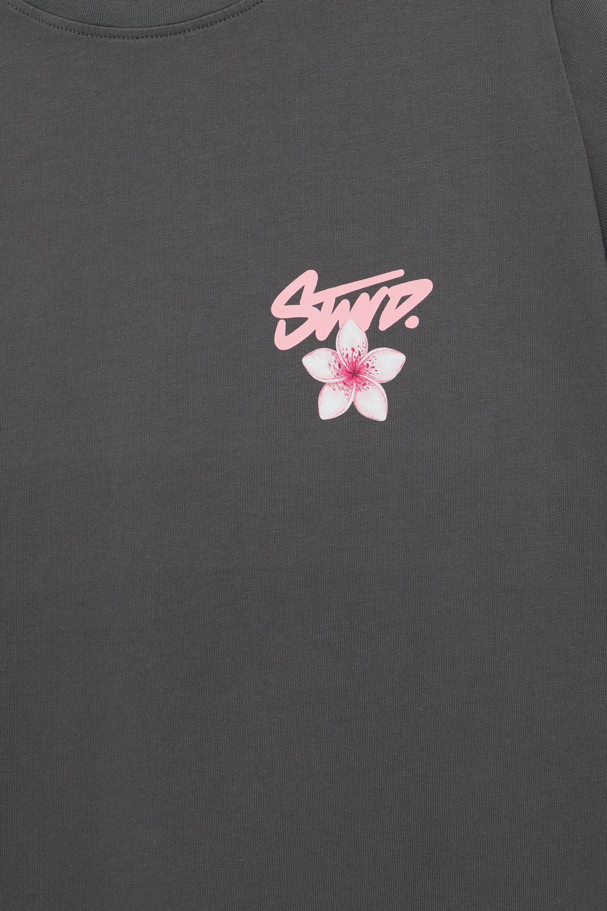 STWD Flower T-shirt — Faded black
