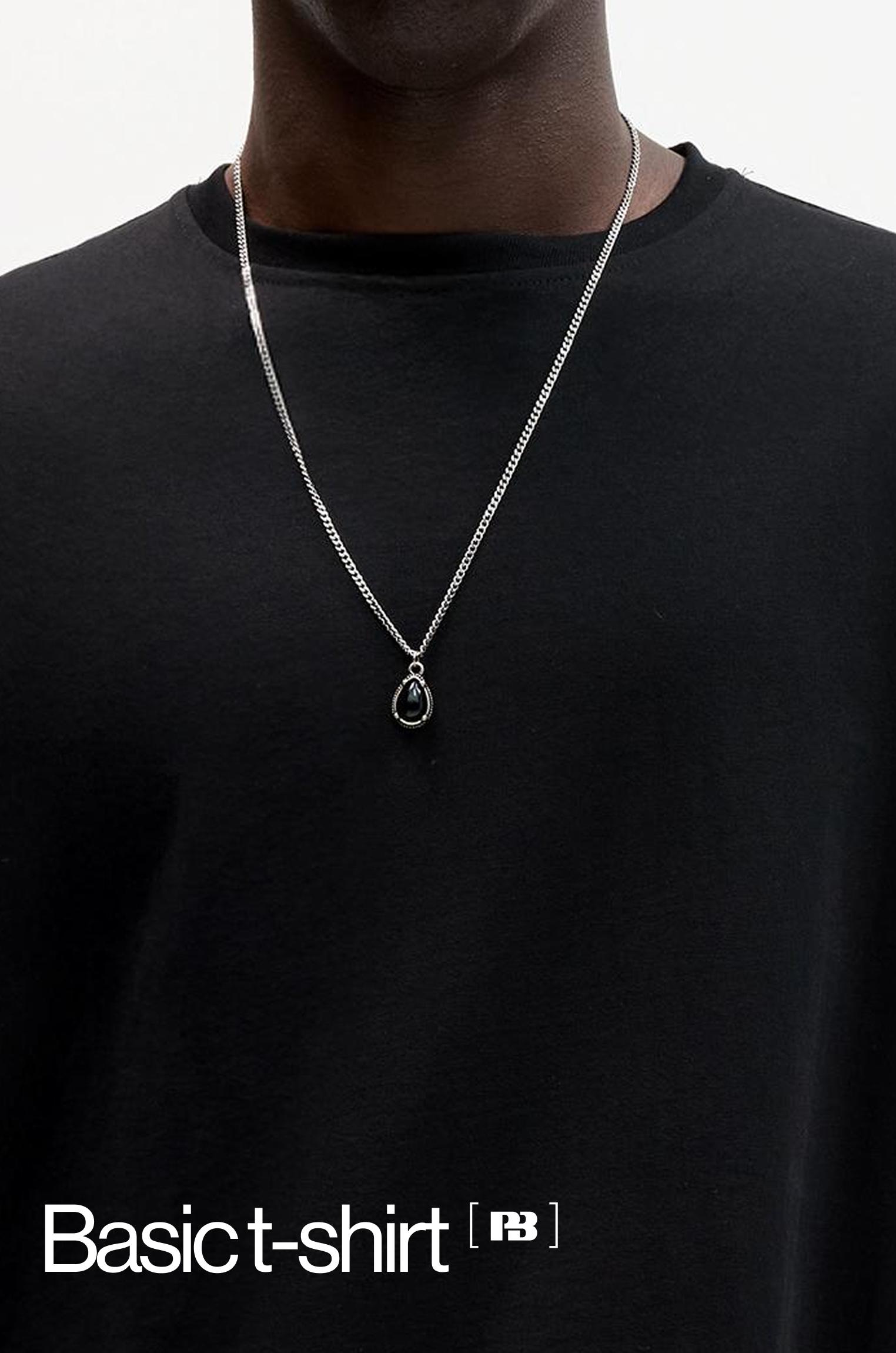 Basic short sleeve cotton T-shirt — Black