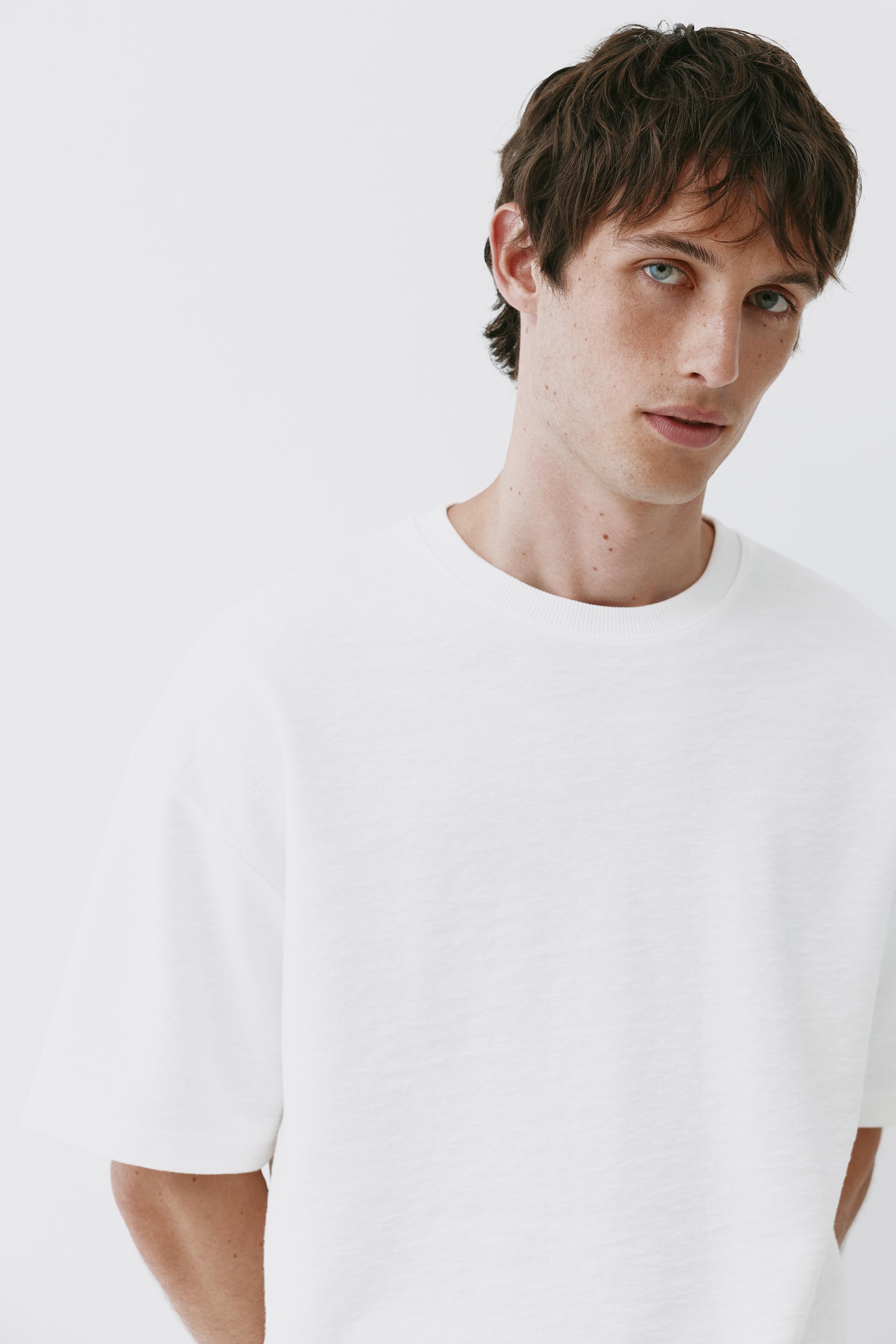 Textured relaxed fit T-shirt — Off white