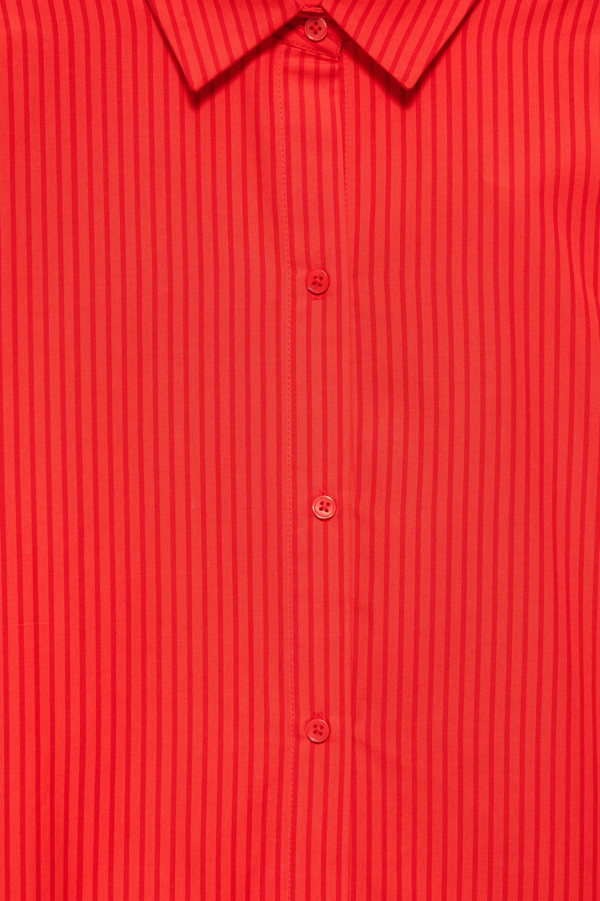 Oversize striped shirt — Red