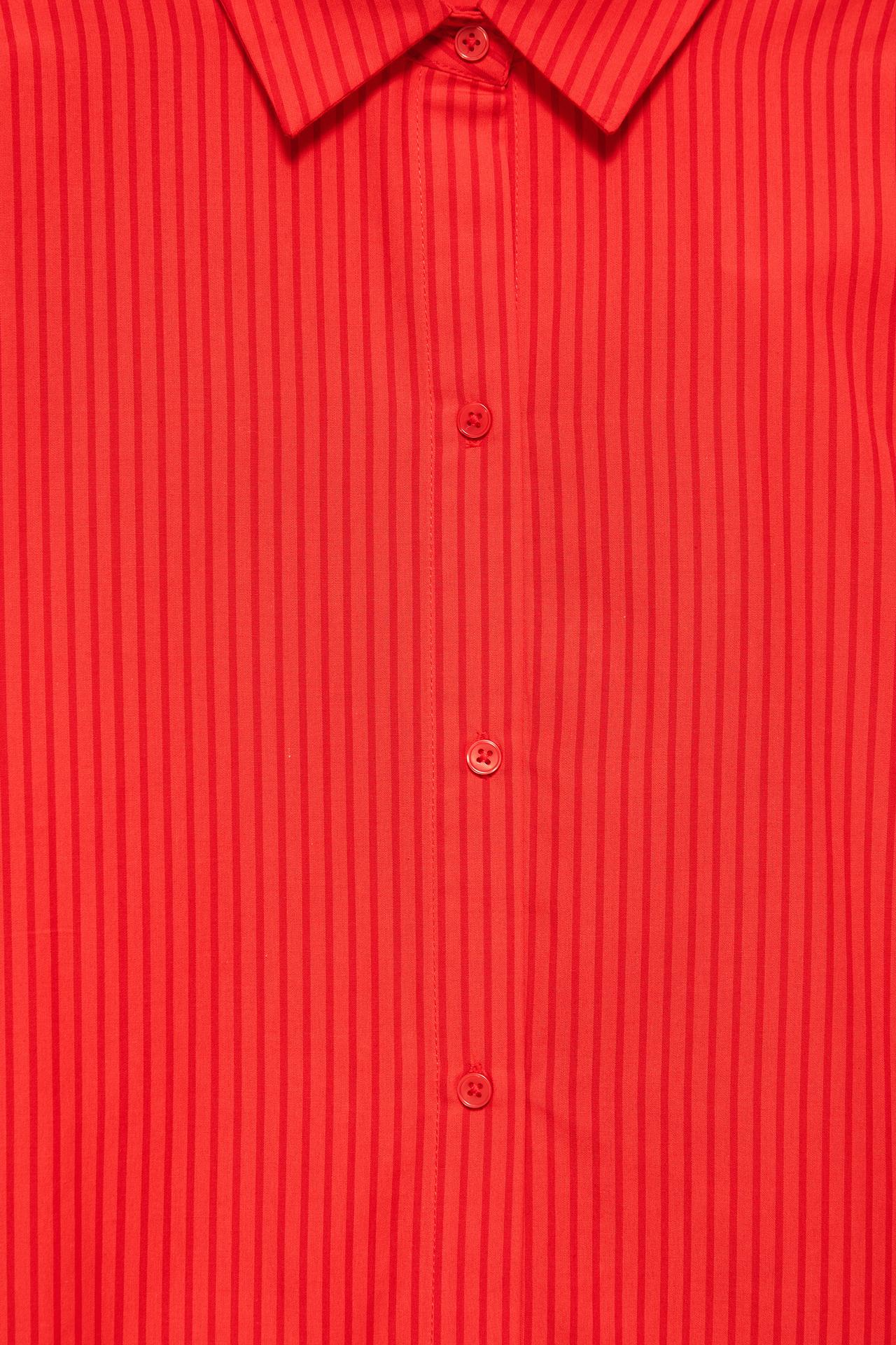 Oversize striped shirt — Red