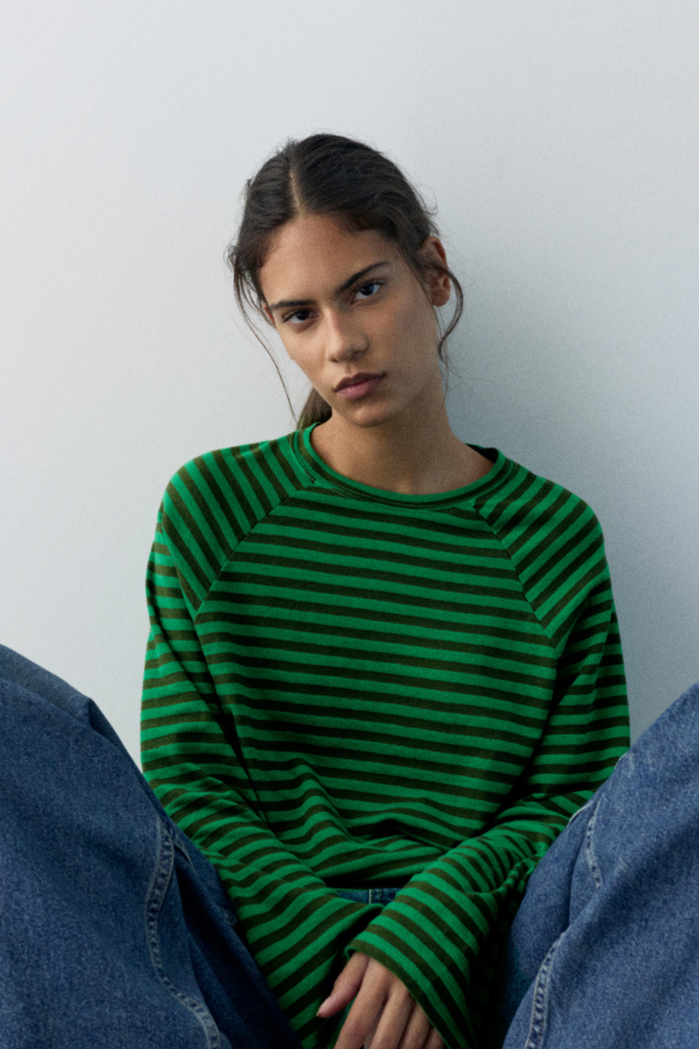 Uzun kollu çizgili tişört - Görsel 29