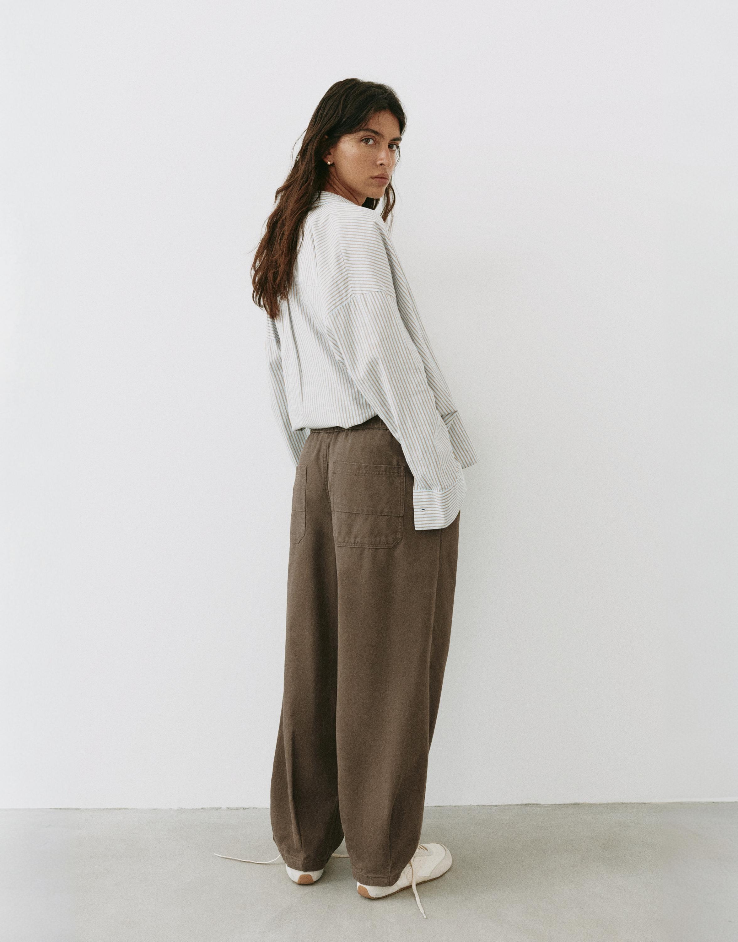 Barrel trousers — Brown