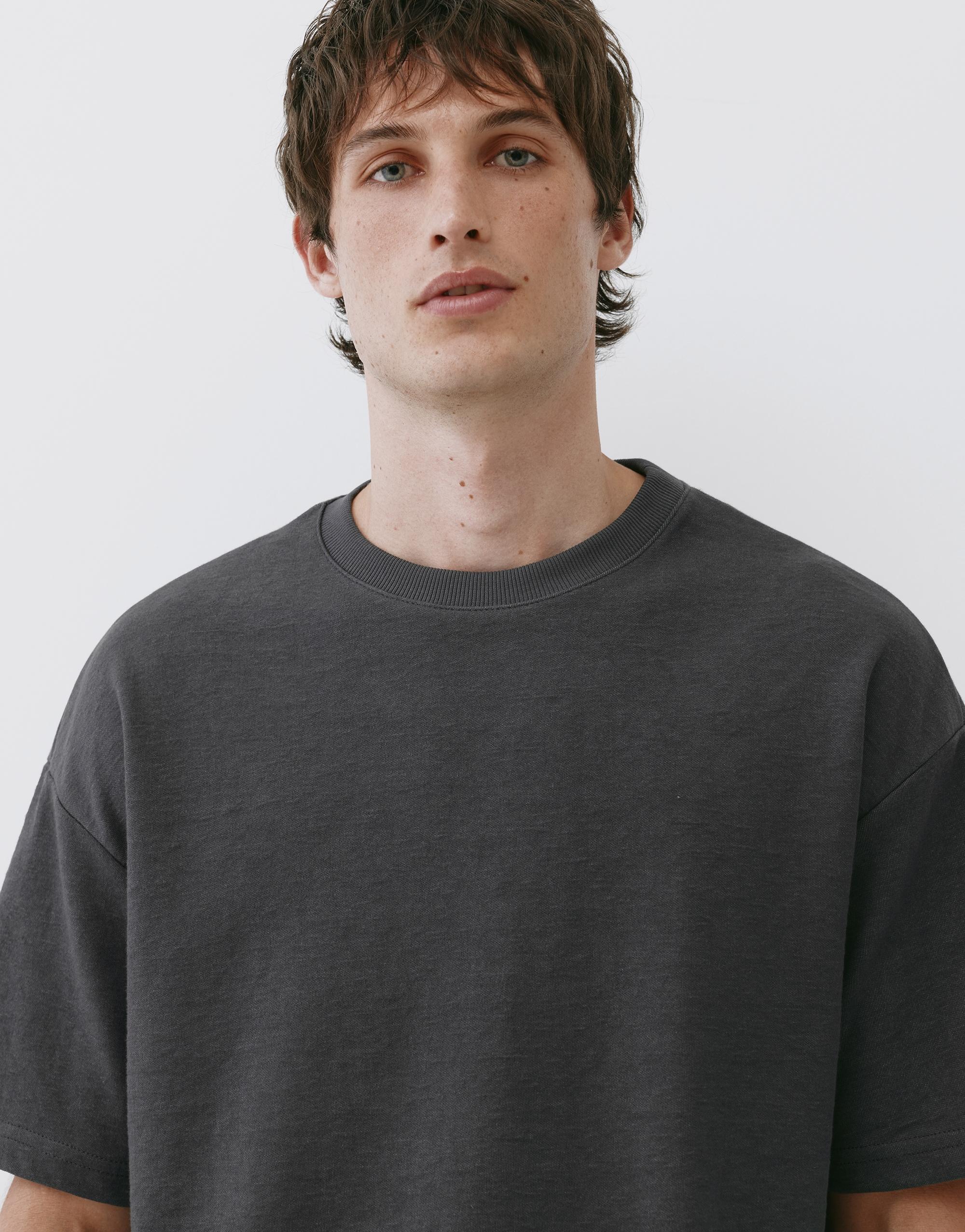 Textured relaxed fit T-shirt — Anthracite grey