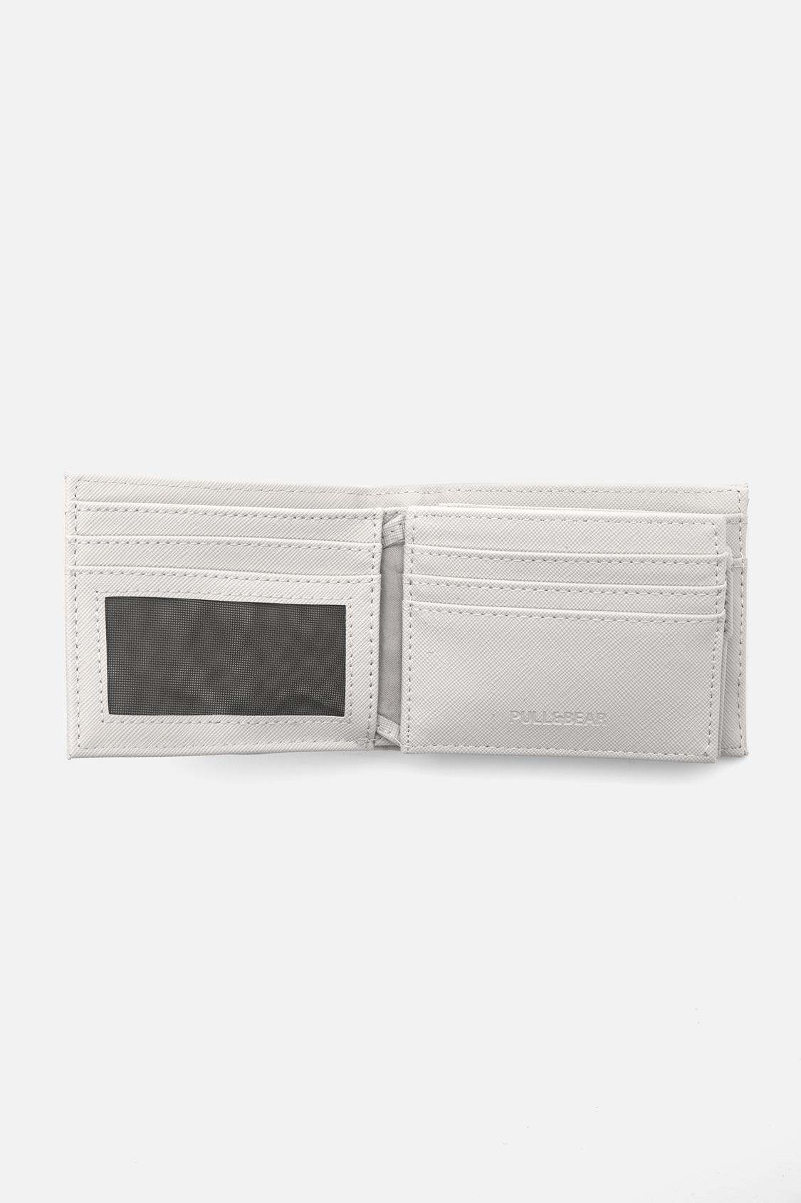 Wallet Pull And Bear Portefeuille Portefeuille En Tissu Blanc Pull&bear