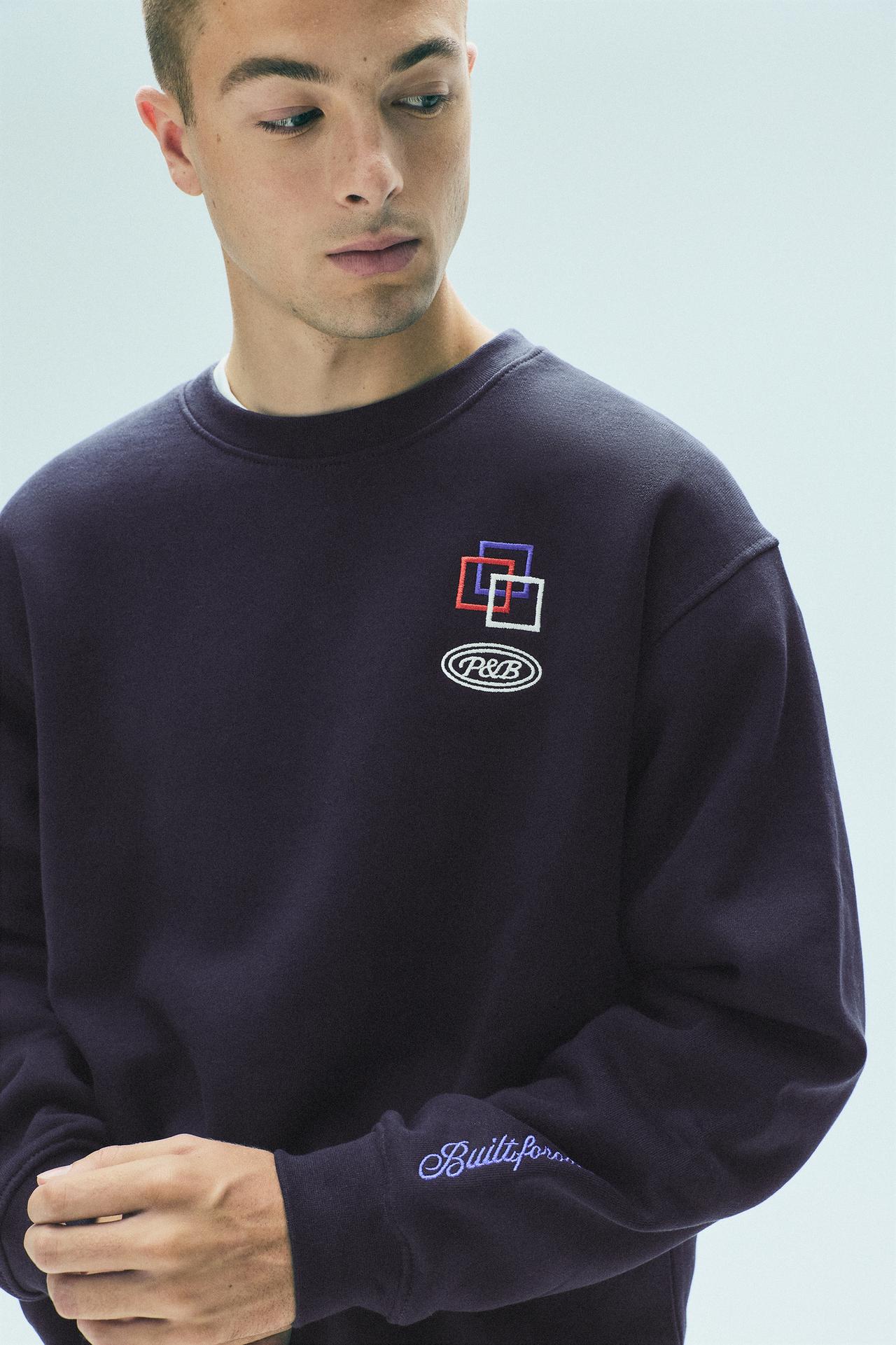 Boxy graphic sweatshirt — Navy