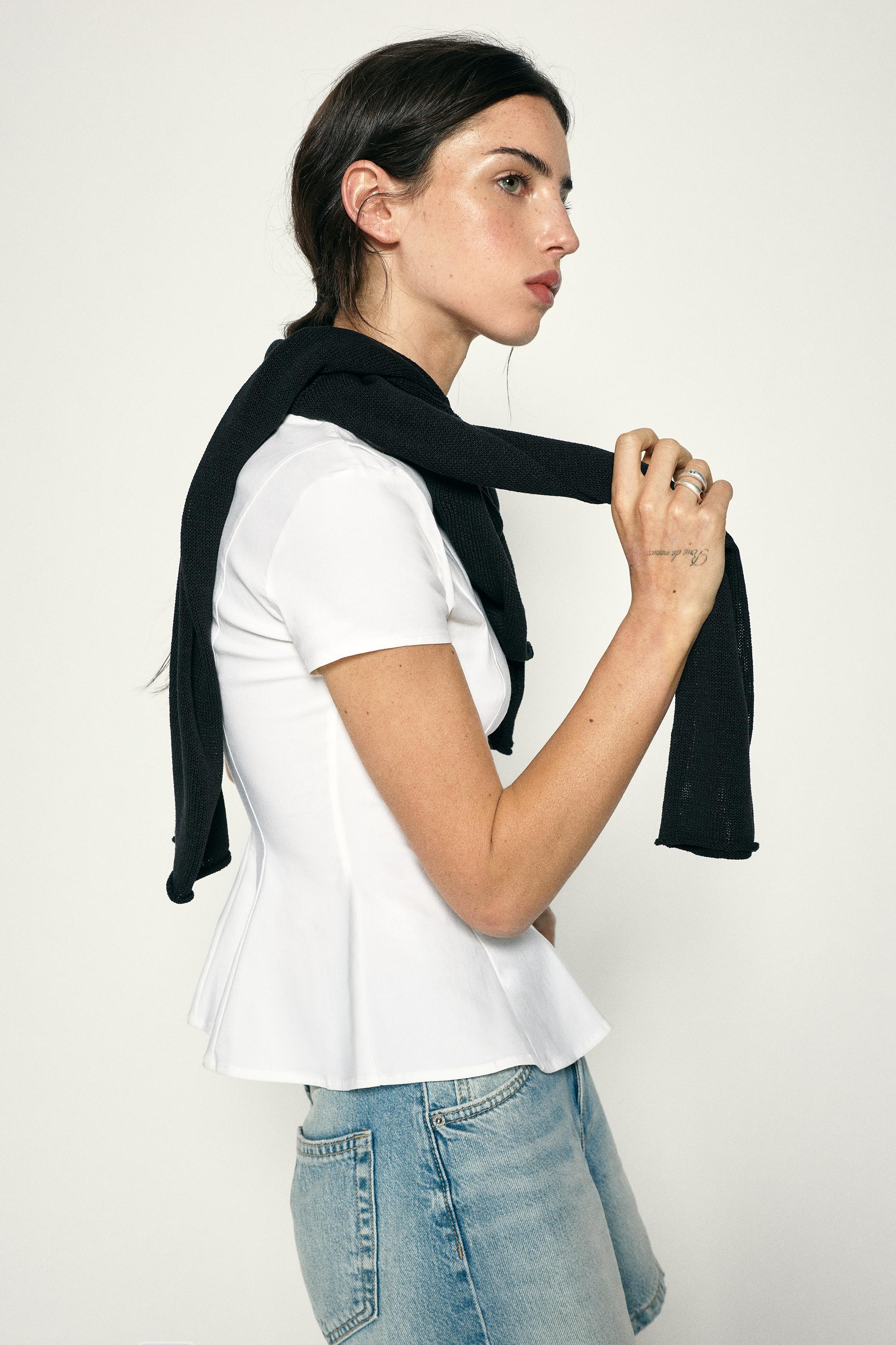 Peplum top — White
