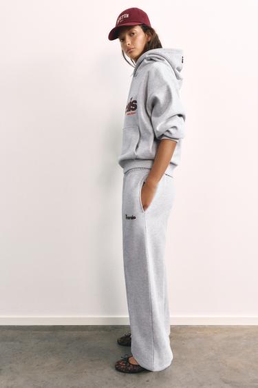 Graphic wide-leg trousers — Grey marl 5