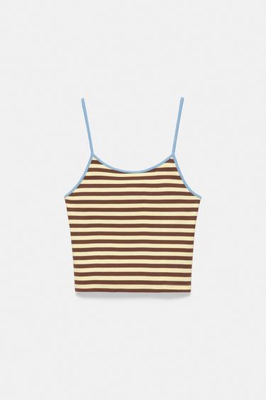 Striped strappy top — Yellow 3