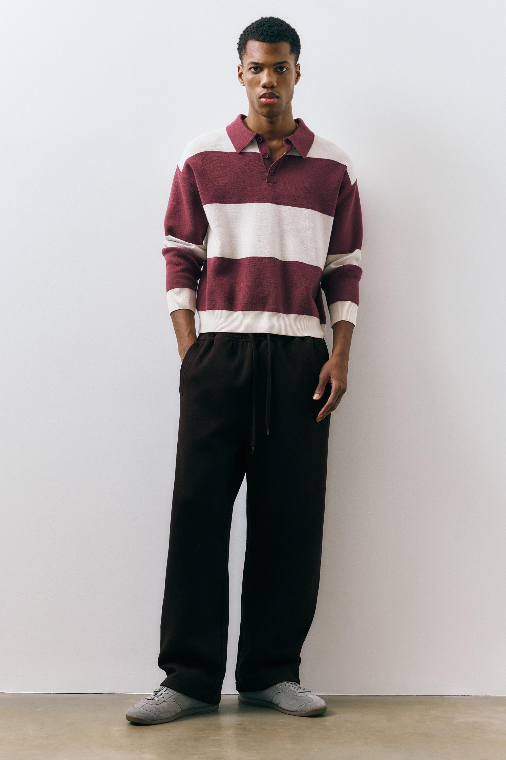 Basic baggy tracksuit bottoms — Black