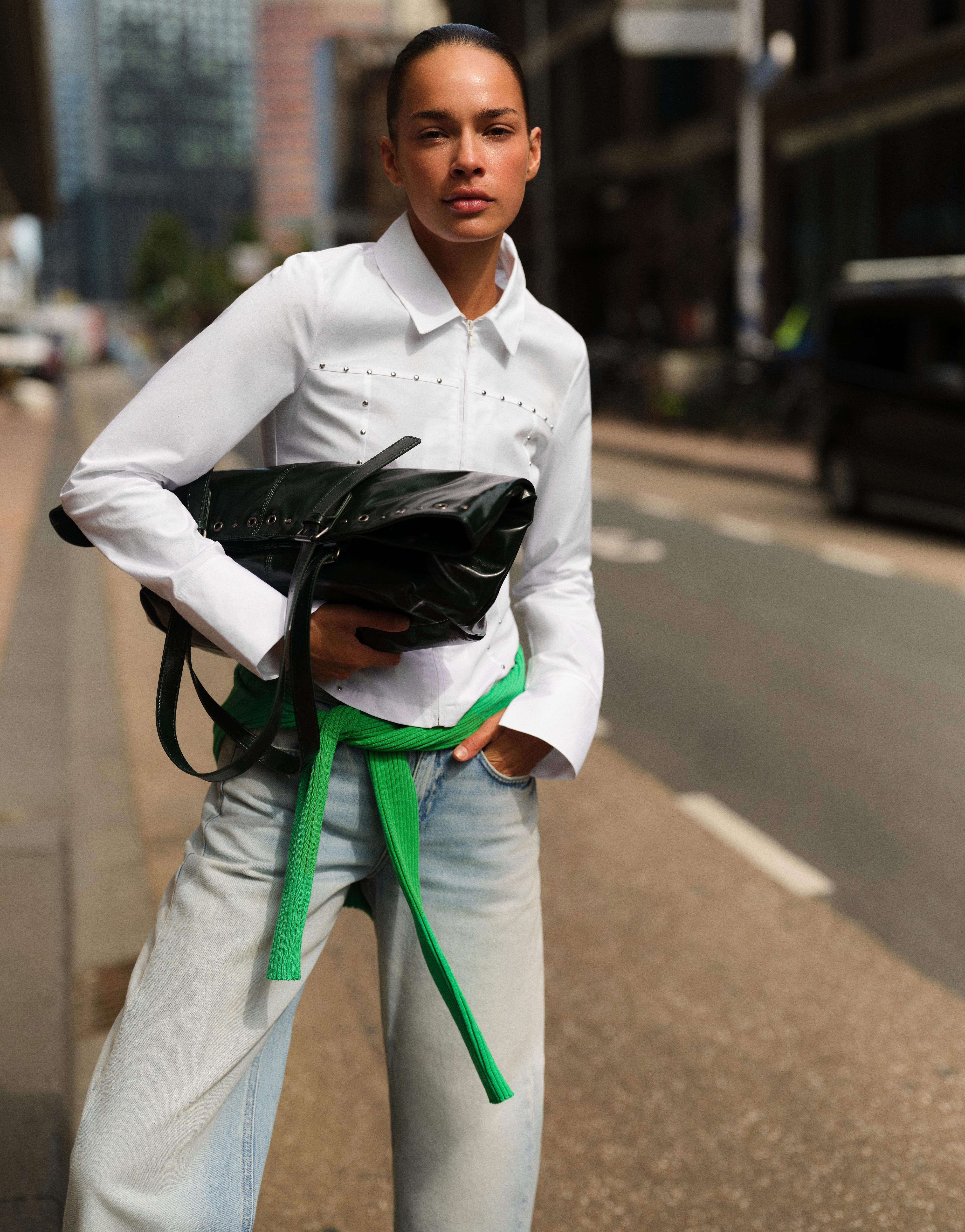 Studded shopper bag — Green