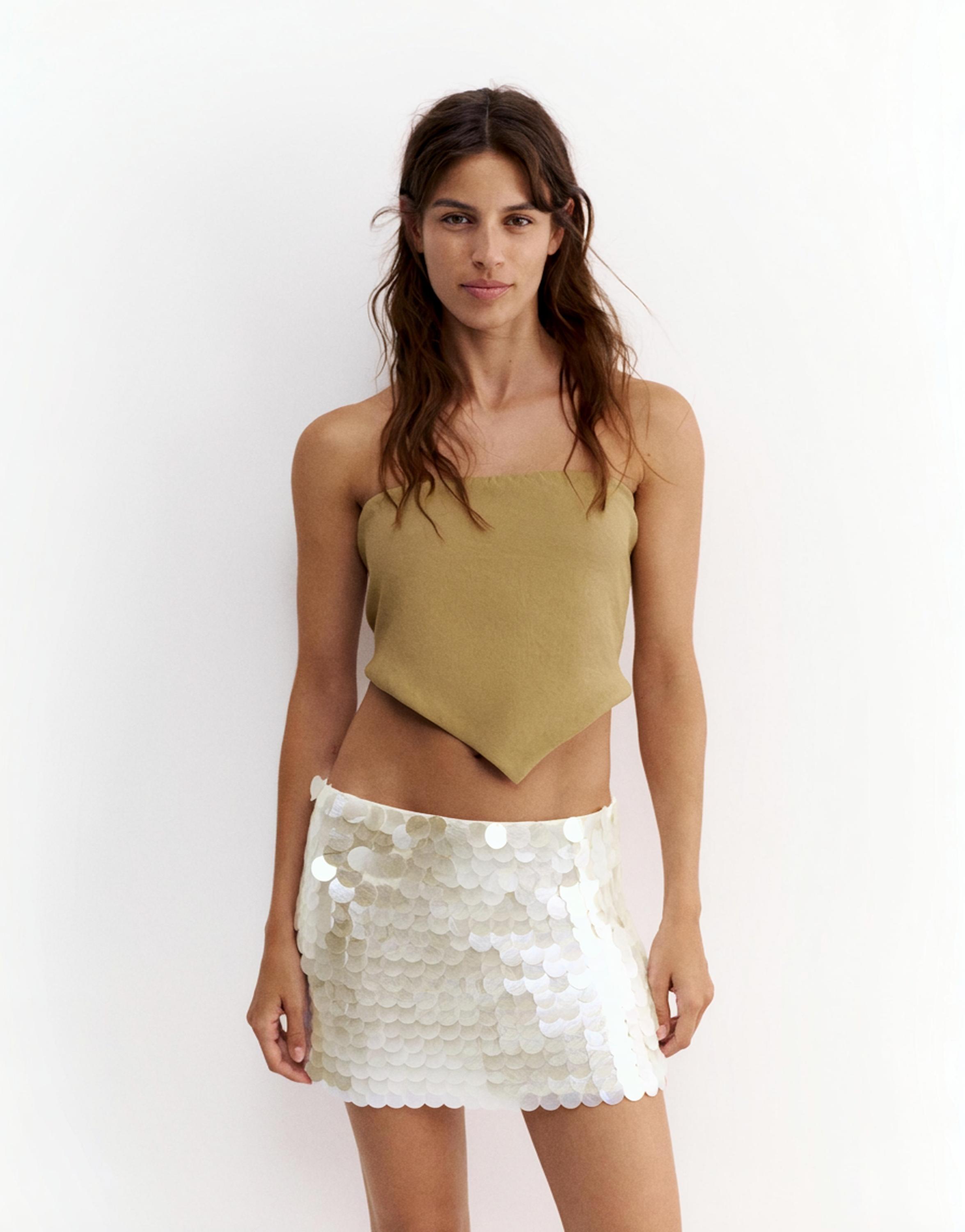Sequin mini skirt — Ice