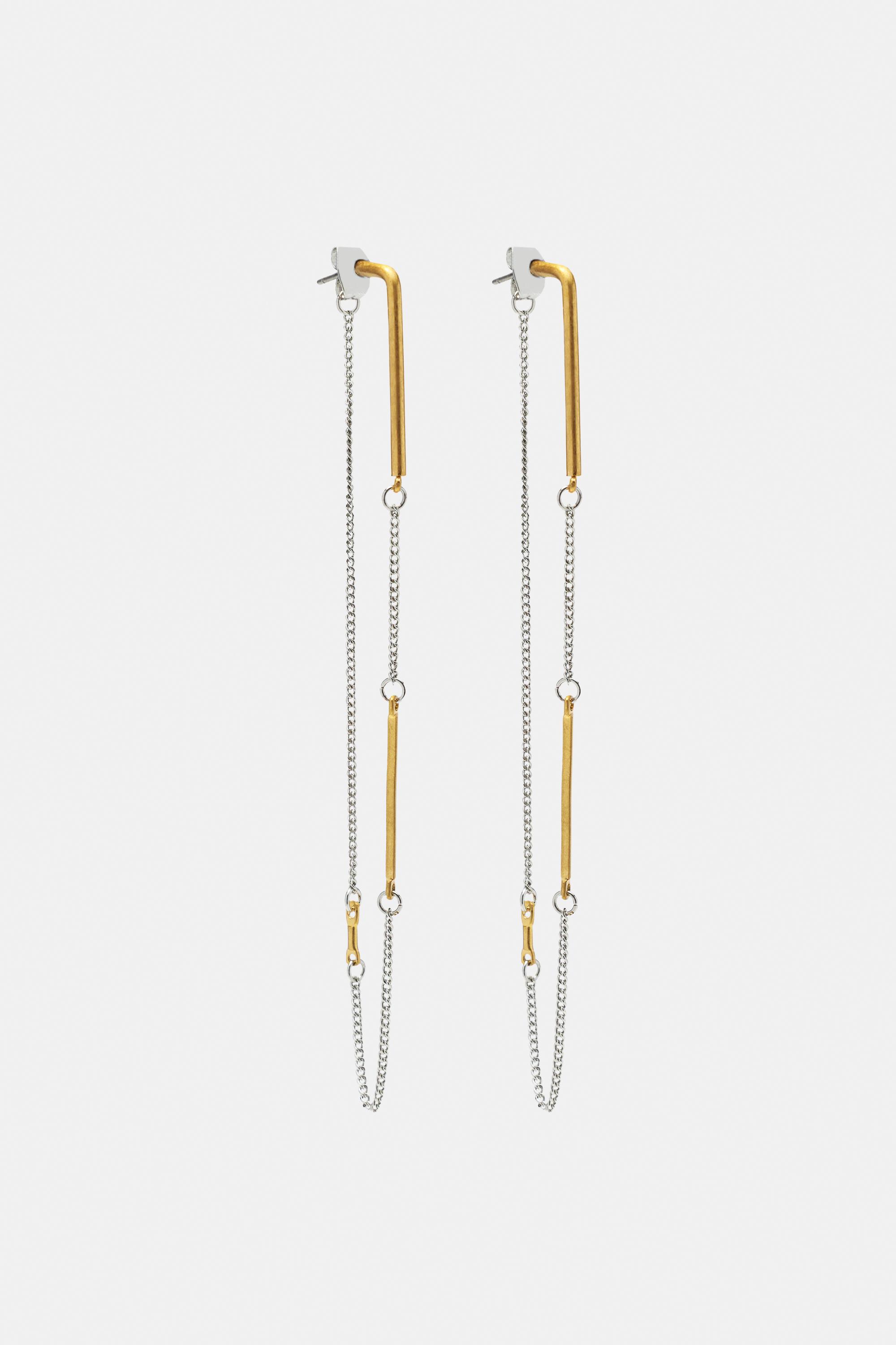 Orecchini A Barrette Con Catene