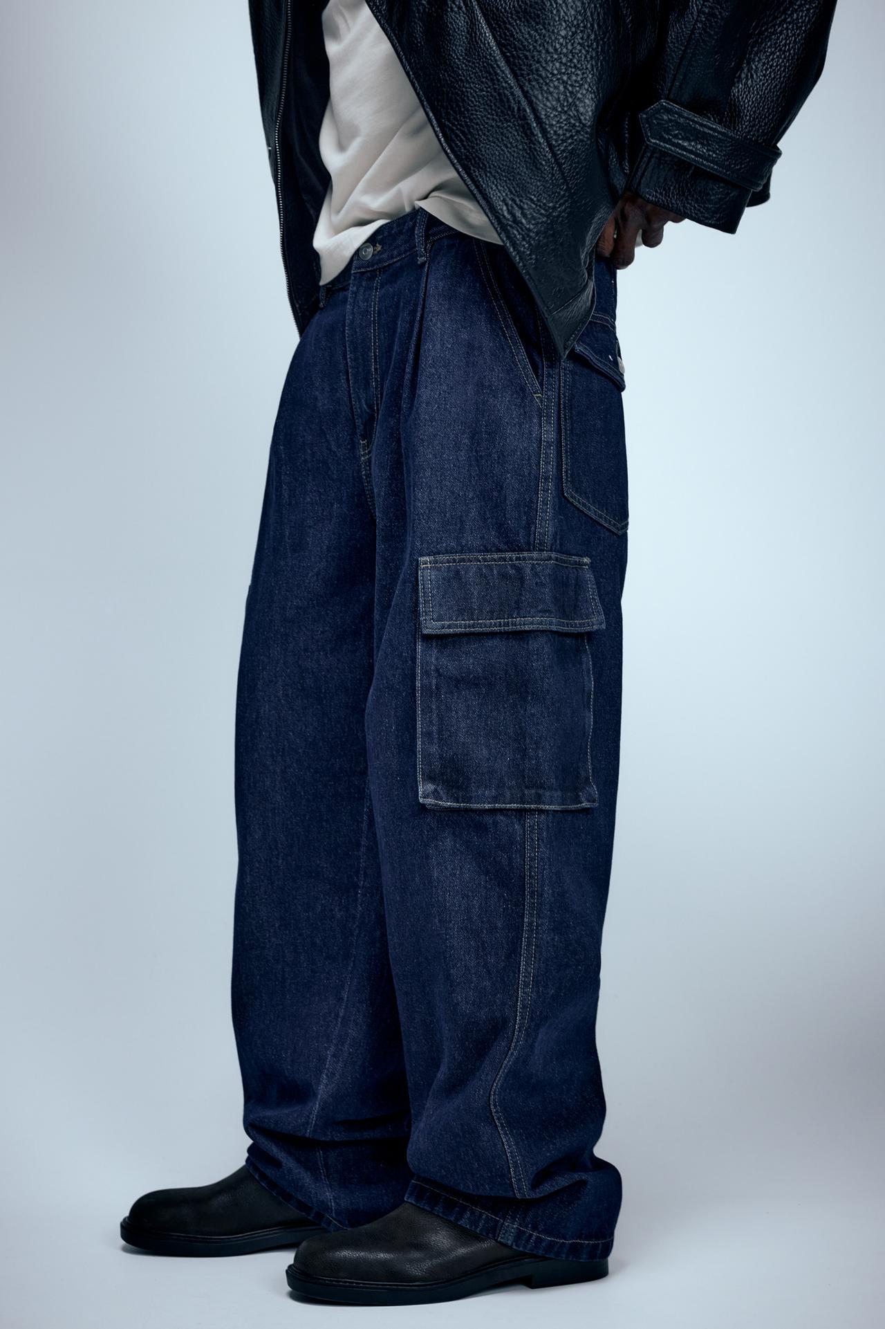 Cargo relaxed fit jeans — Navy