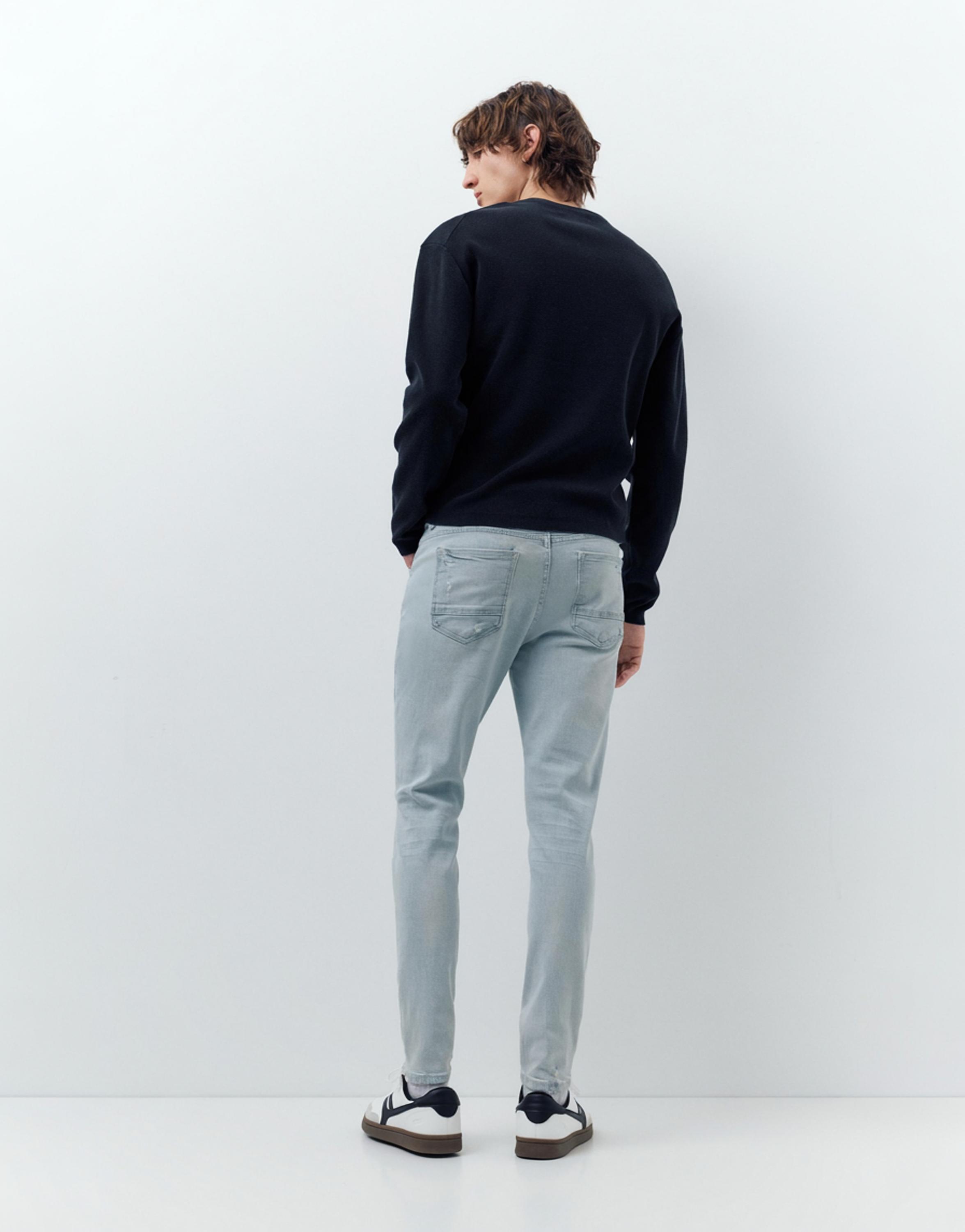 Ripped skinny jeans — Pale indigo