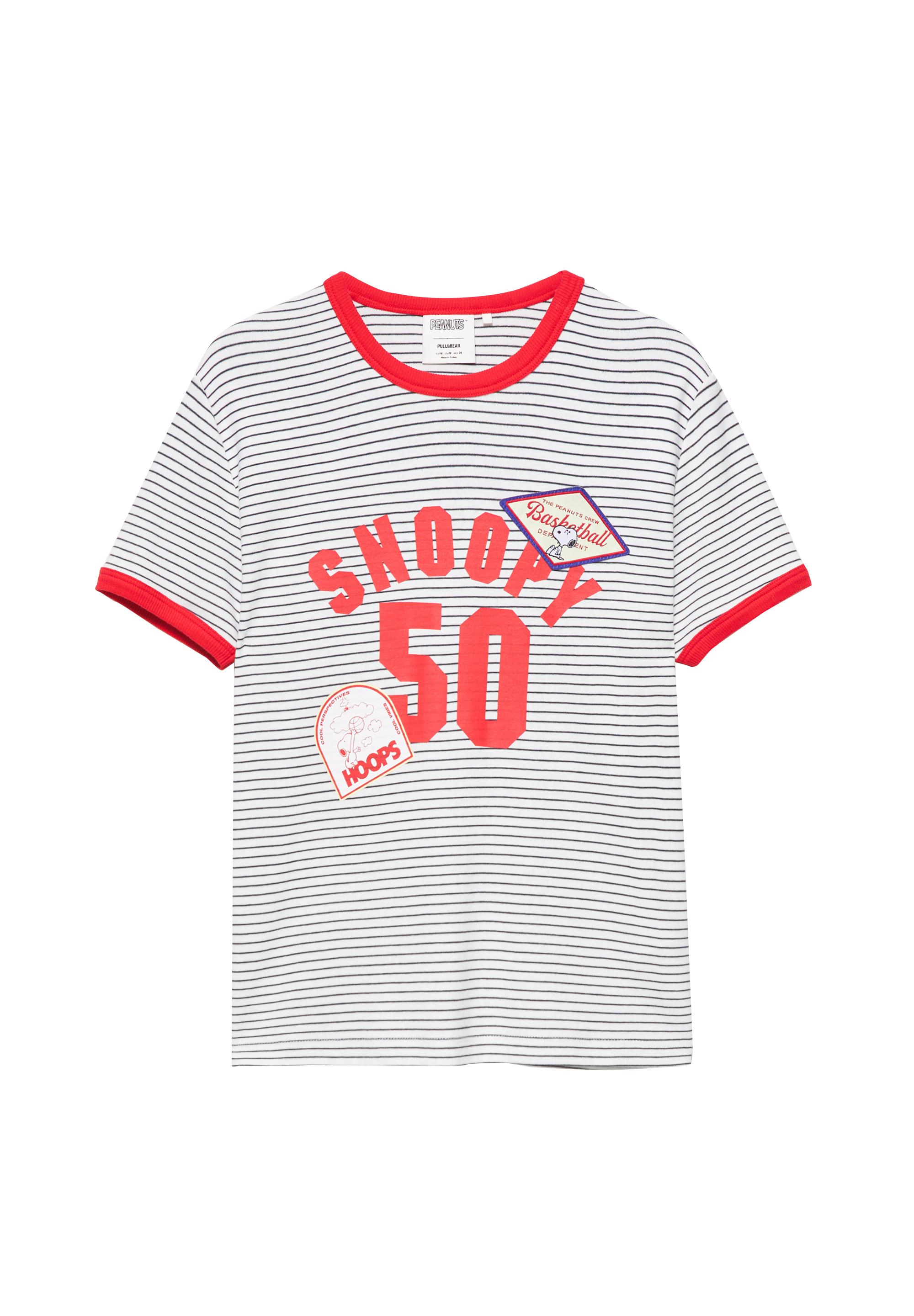 Pull&Bear Snoopy çizgili tişört görsel 2